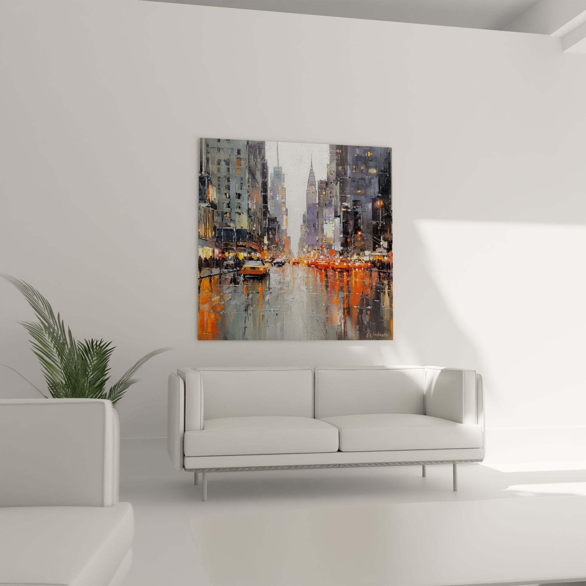 Tableau rue new-yorkaise sous la pluie - Reflets urbains - édition New York