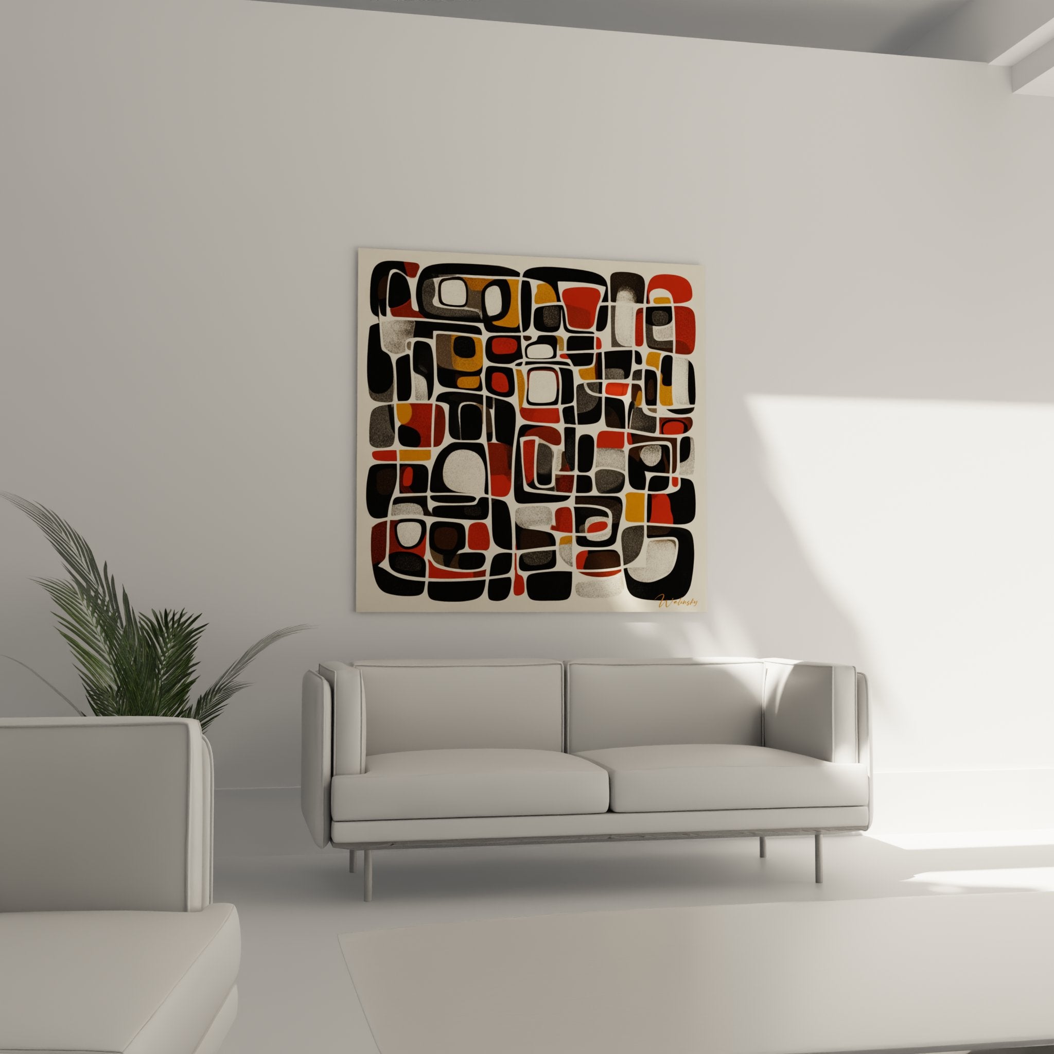 Dettaglio motivi geometrici africani forme organiche intrecciate colori terra rosso ocra nero bianco