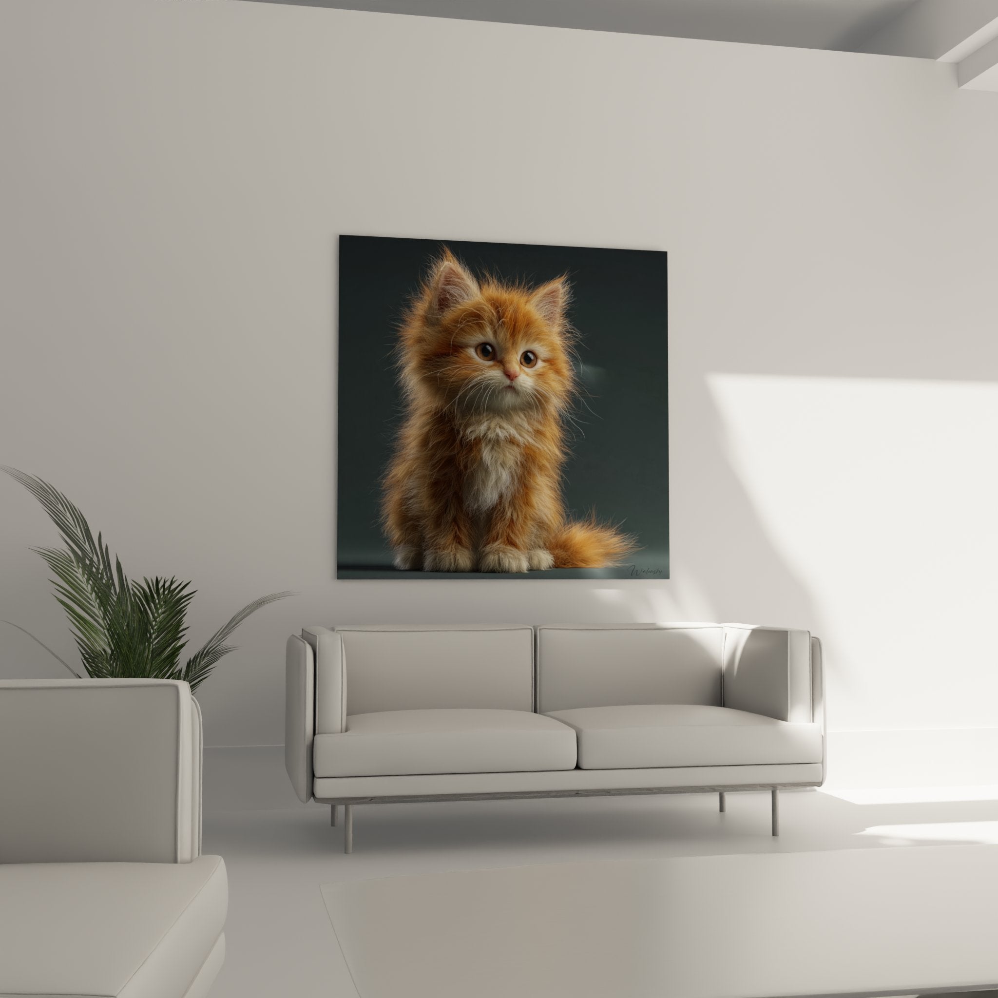 Nahaufnahme des American Bobtail Katzengemäldes mit Details des rötlichen Fells und ausdrucksstarker Augen