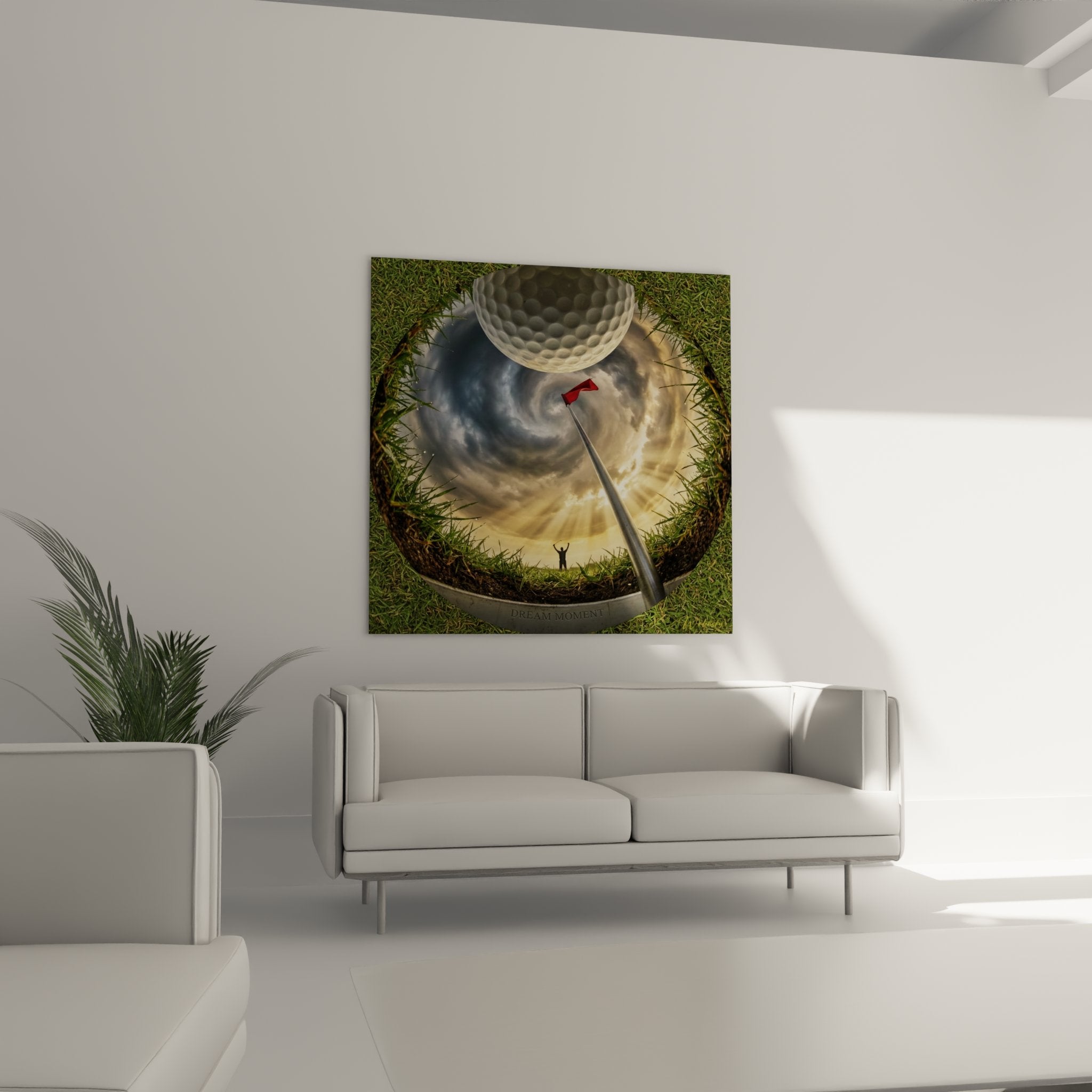 Détail du tableau golf Dream Moment révélant la texture et les nuances artistiques de l'œuvre