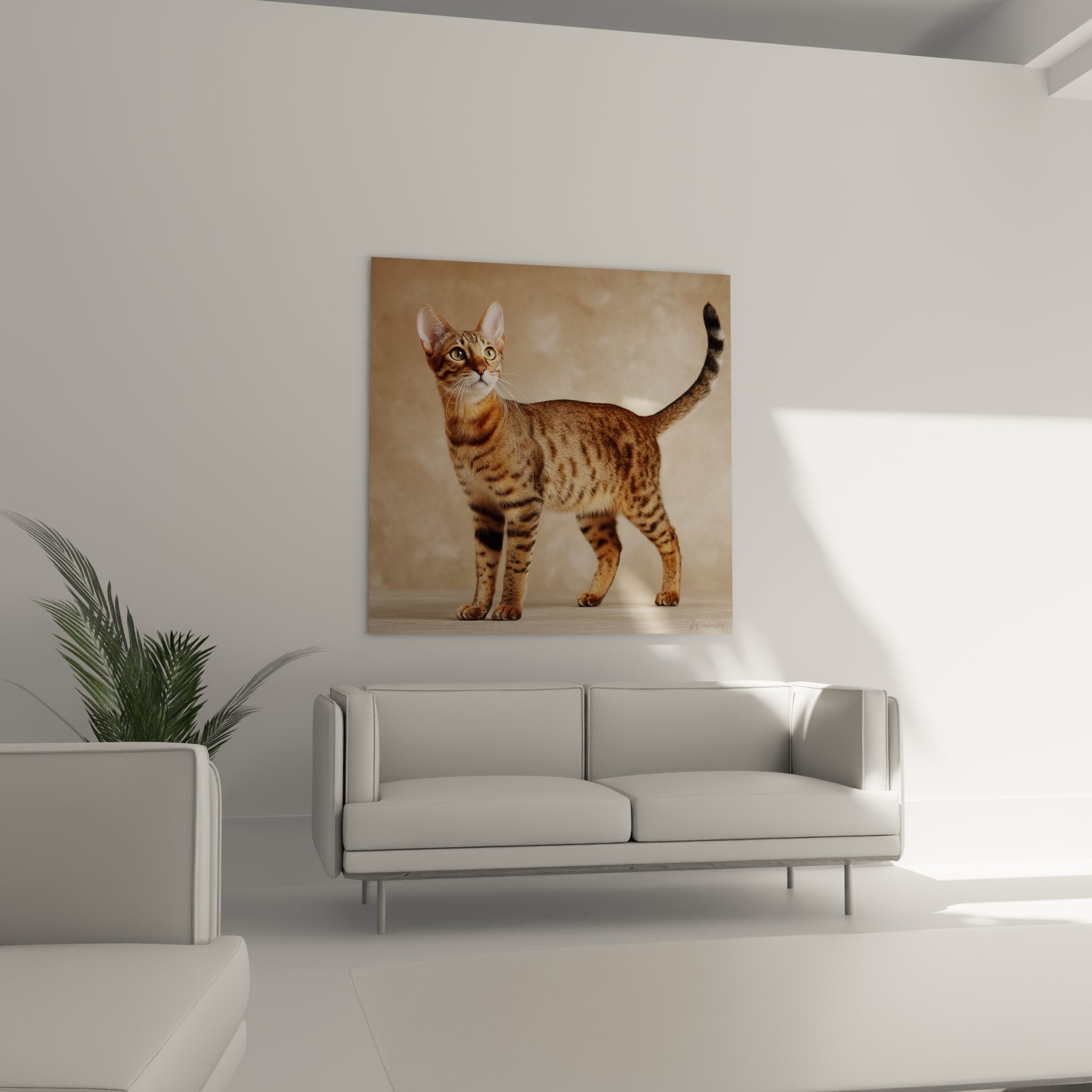 Nahaufnahme-Detail Serengeti-Katze - Textur des gefleckten Fells und natürliche wilde Muster
