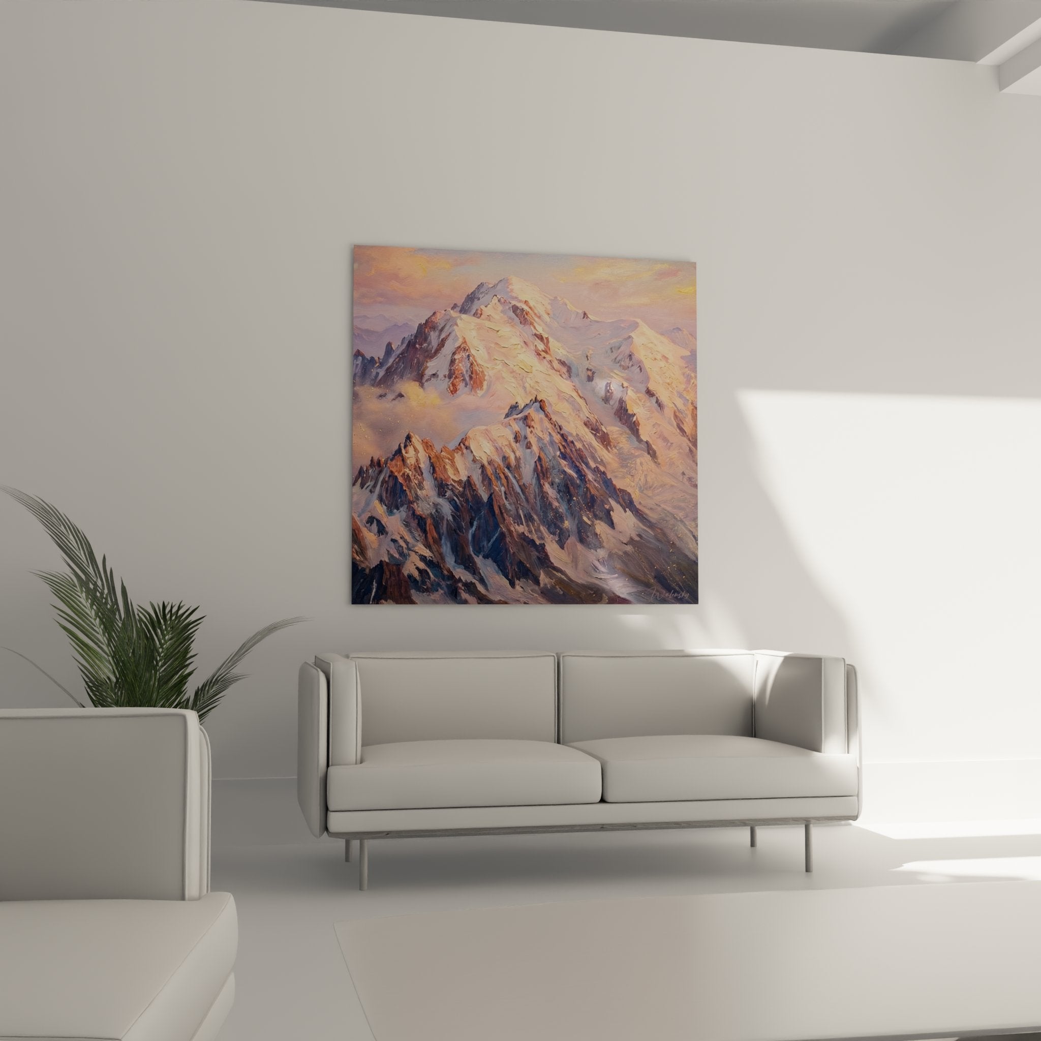 Dettaglio texture pittura vetta alpina neve cristallina rocce scure tecnica pittorica realistica montagna