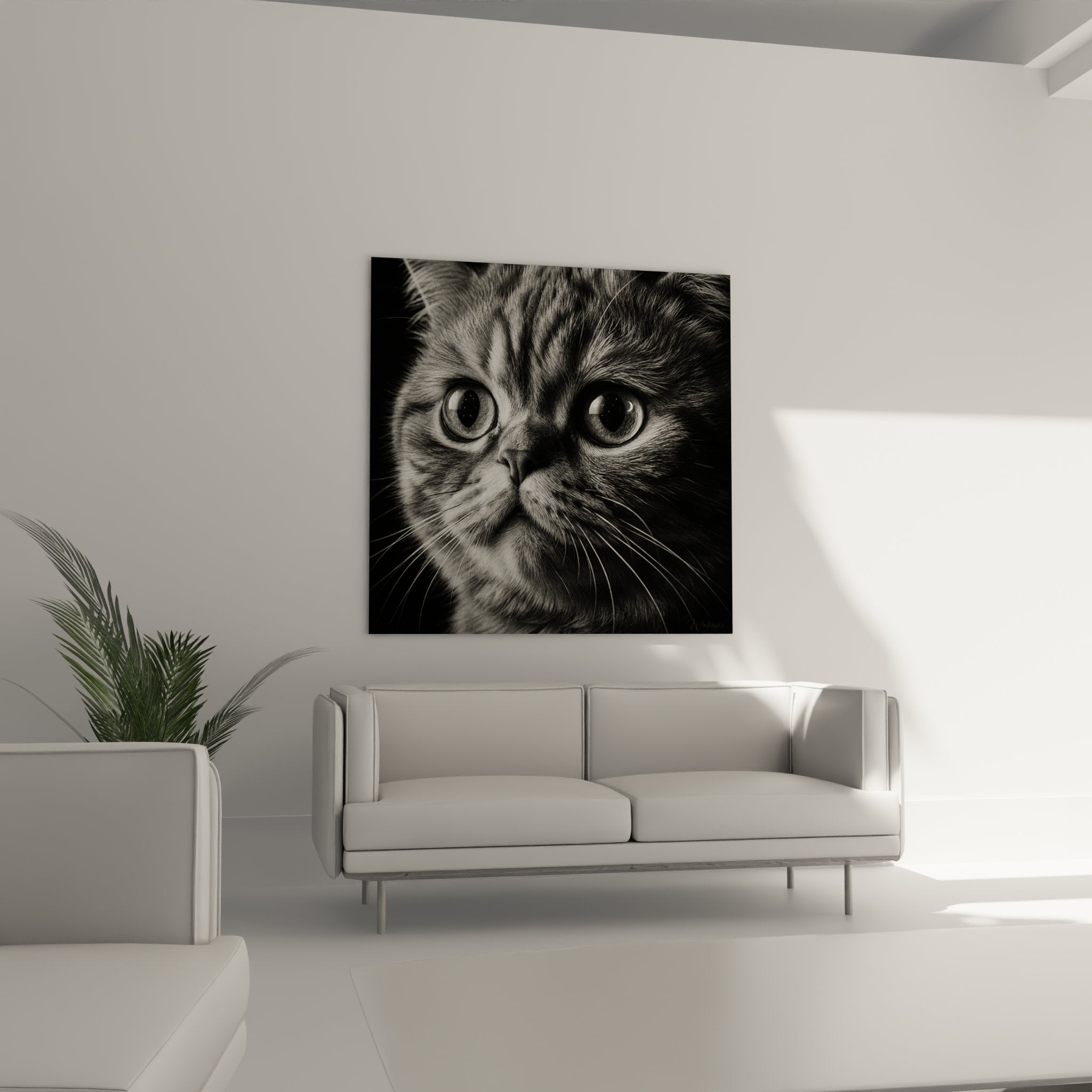 Close-up of Exotic Shorthair cat artwork details showcasing texture and artistic nuances