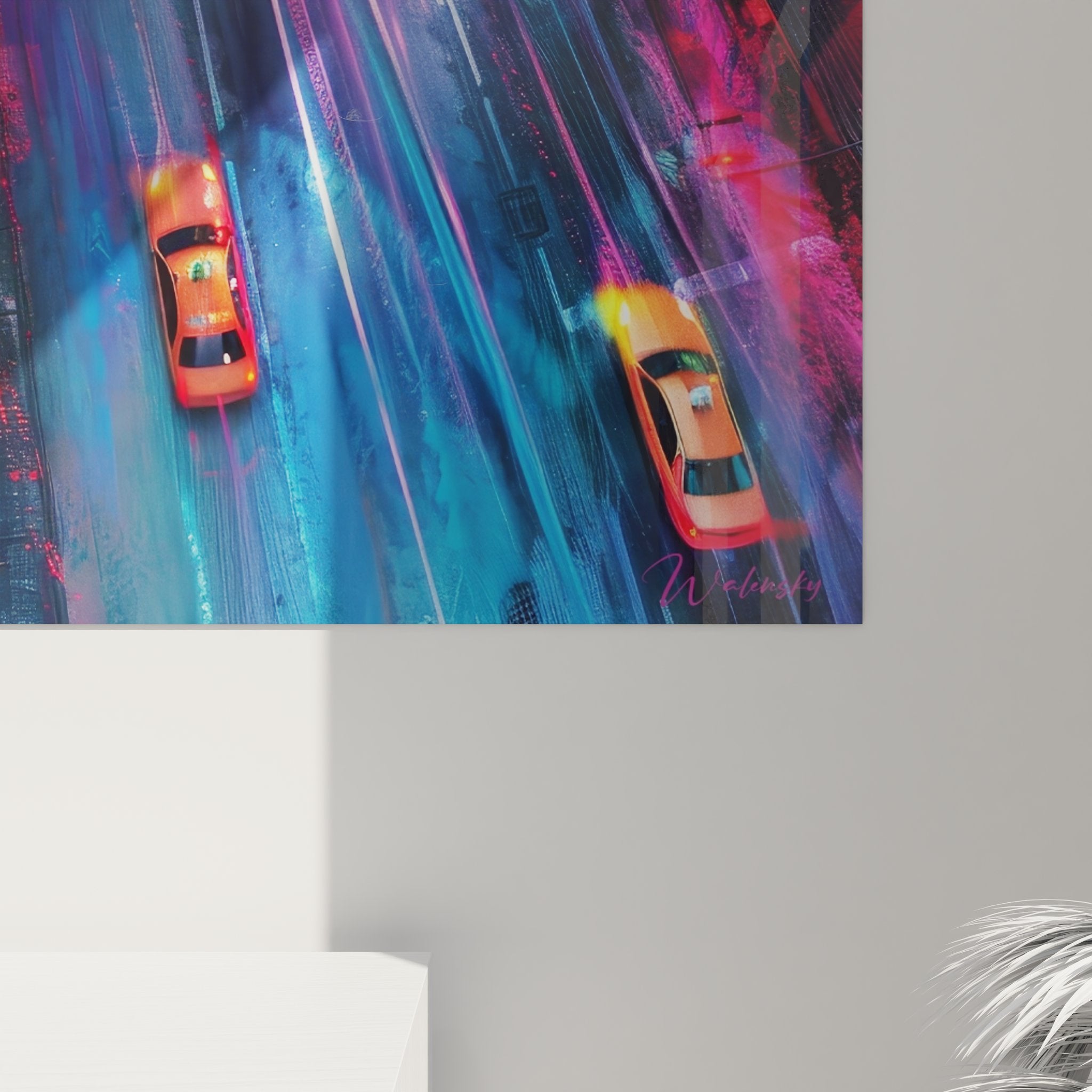 Tableau rue new-yorkaise vue aérienne - Neon Rush - édition New York