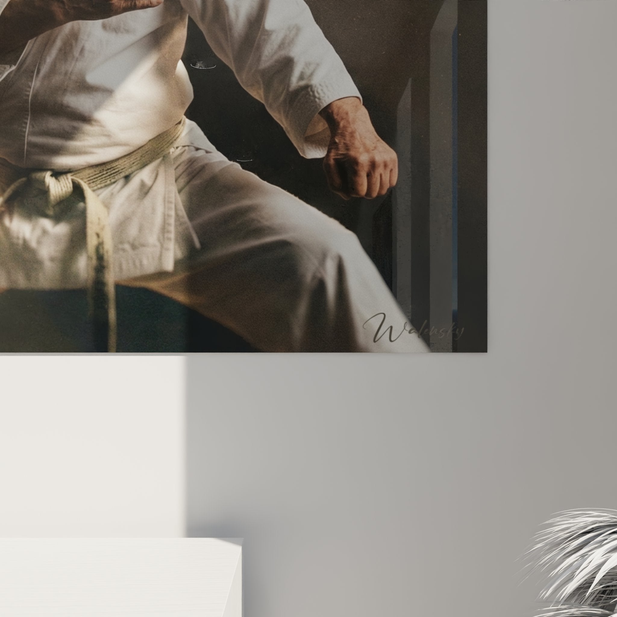 Vue d'ensemble du tableau karaté maître sensei, mise en valeur de l'art martial traditionnel japonais