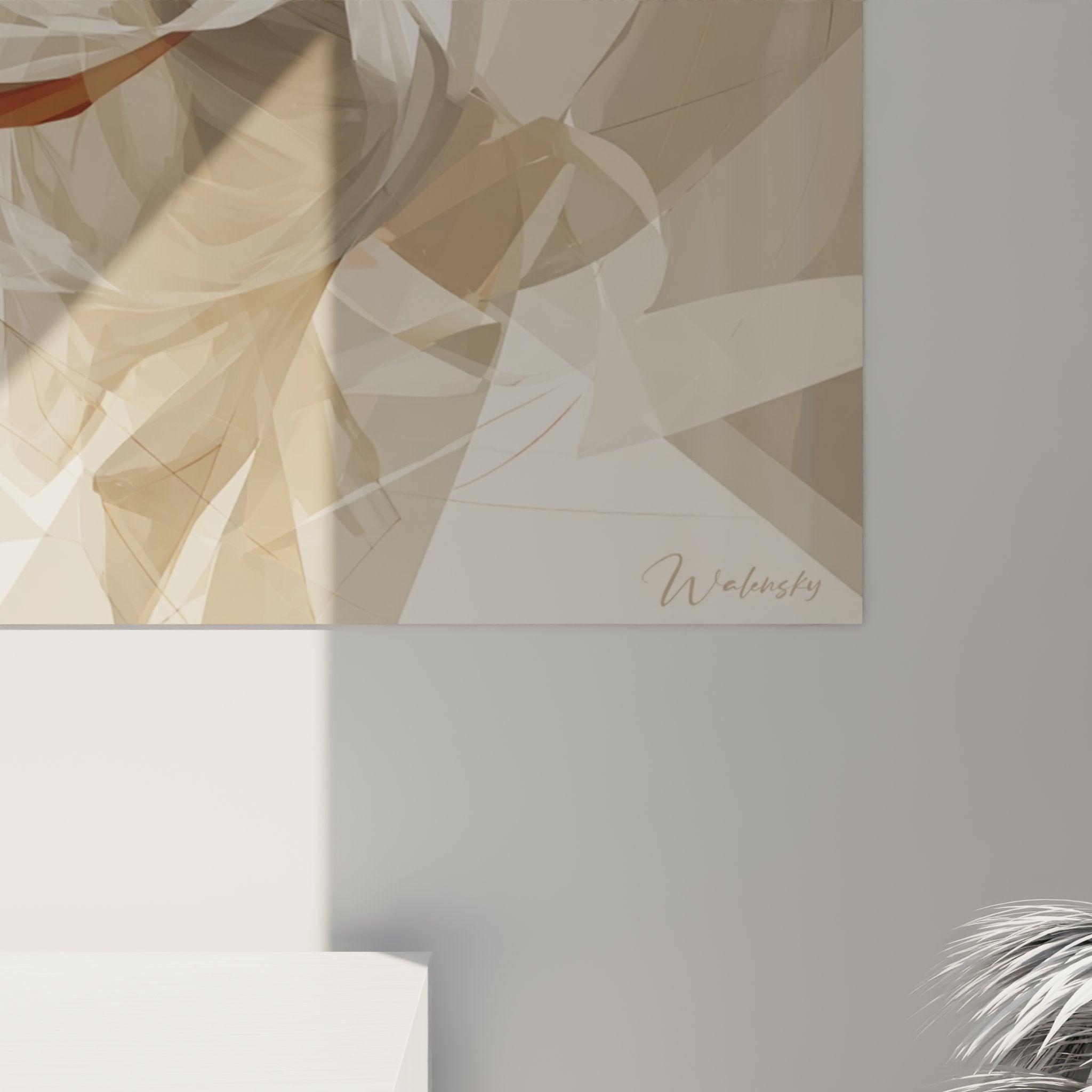 Vista d'insieme del quadro ballerina africana in un interno contemporaneo elegante