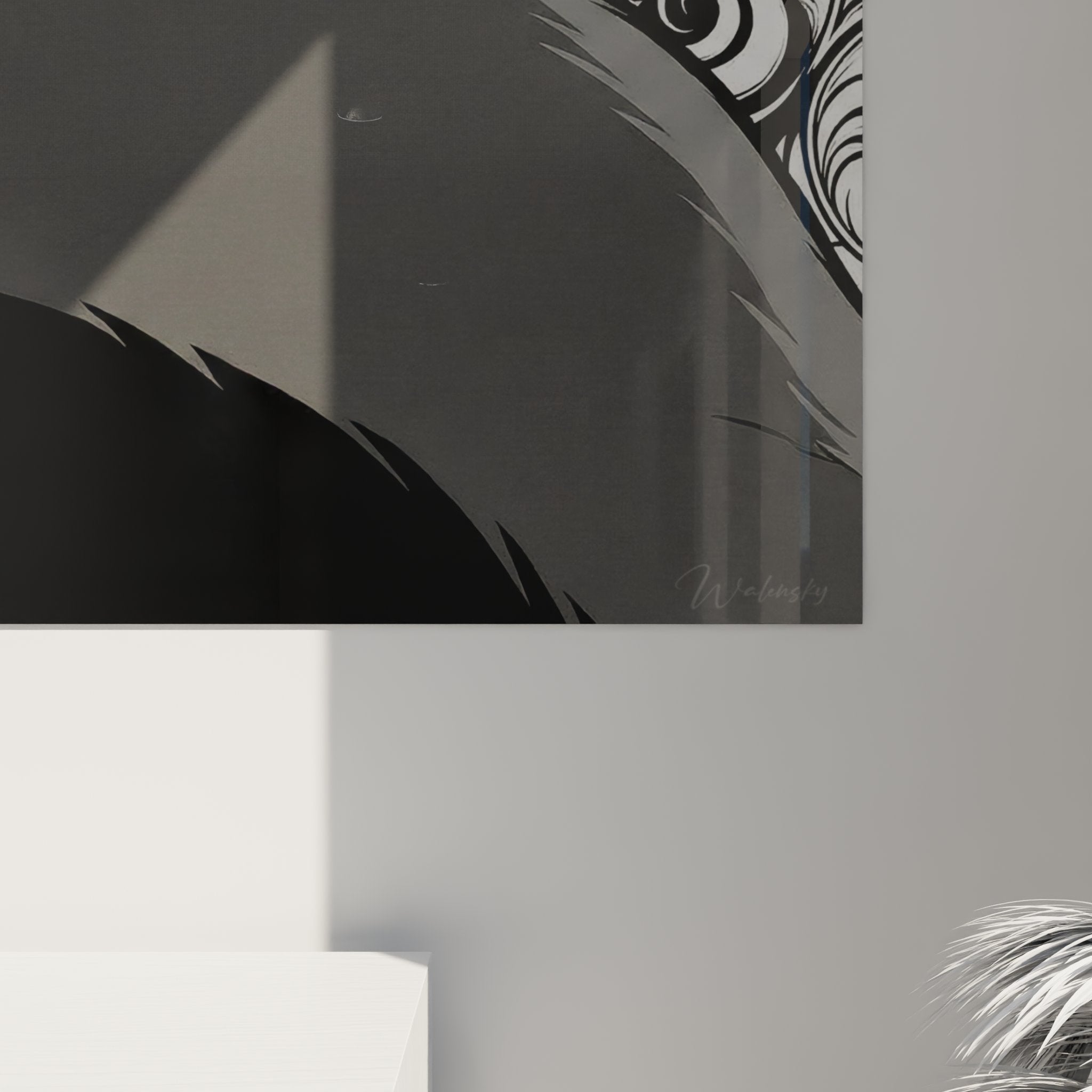 Vue d'ensemble tableau mural chat Burmese décoratif salon moderne art félin contemporain élégant