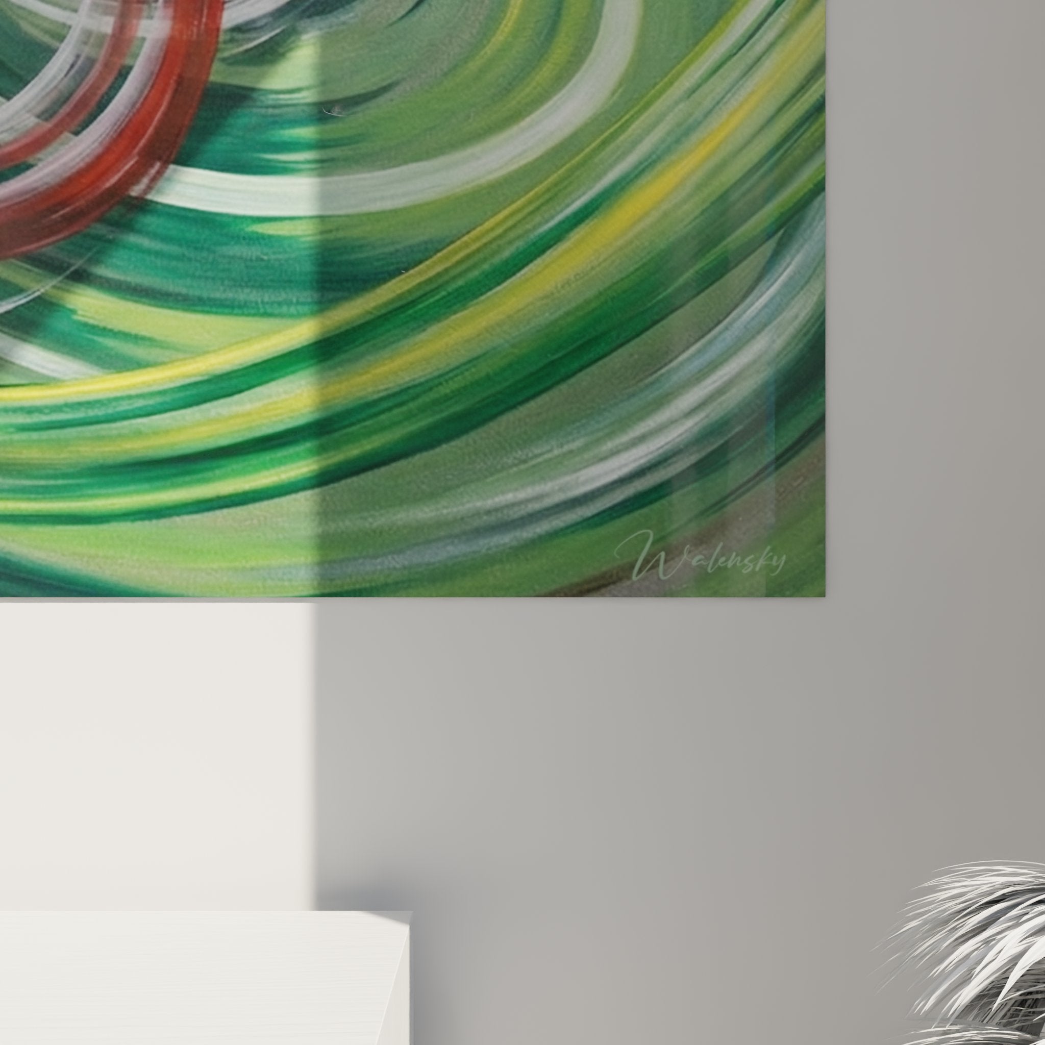 Panoramica del quadro calciobalilla moderno con cornice, che illustra l'arte contemporanea ludica