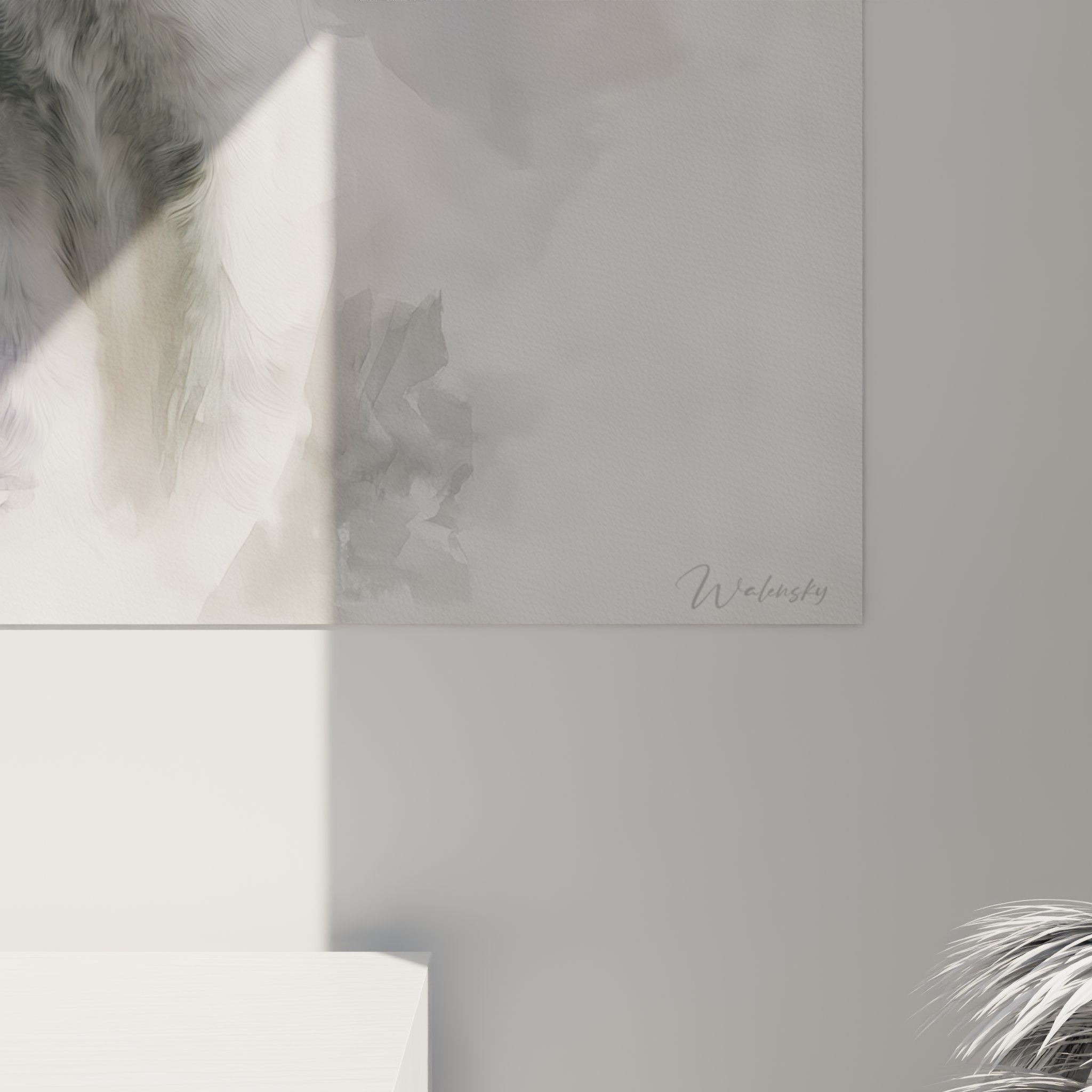 Vue d'ensemble du tableau chat Burmilla dans un salon contemporain avec décoration minimaliste