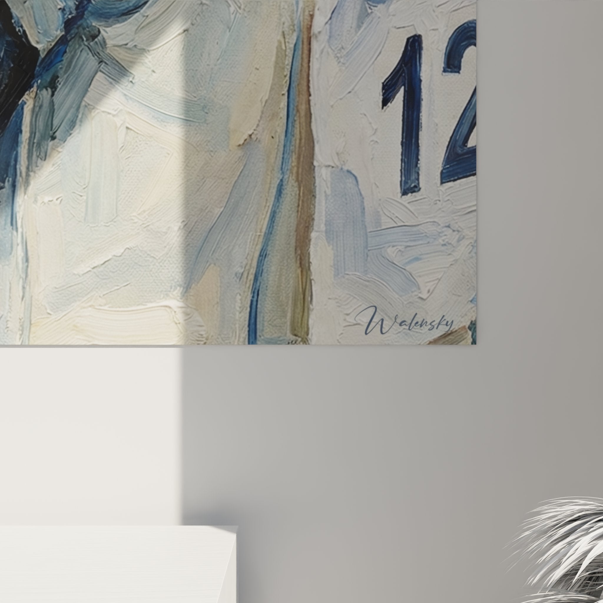 Vue d'ensemble du tableau pistolet vintage, œuvre d'art murale signée Welinsky pour amateur de tir