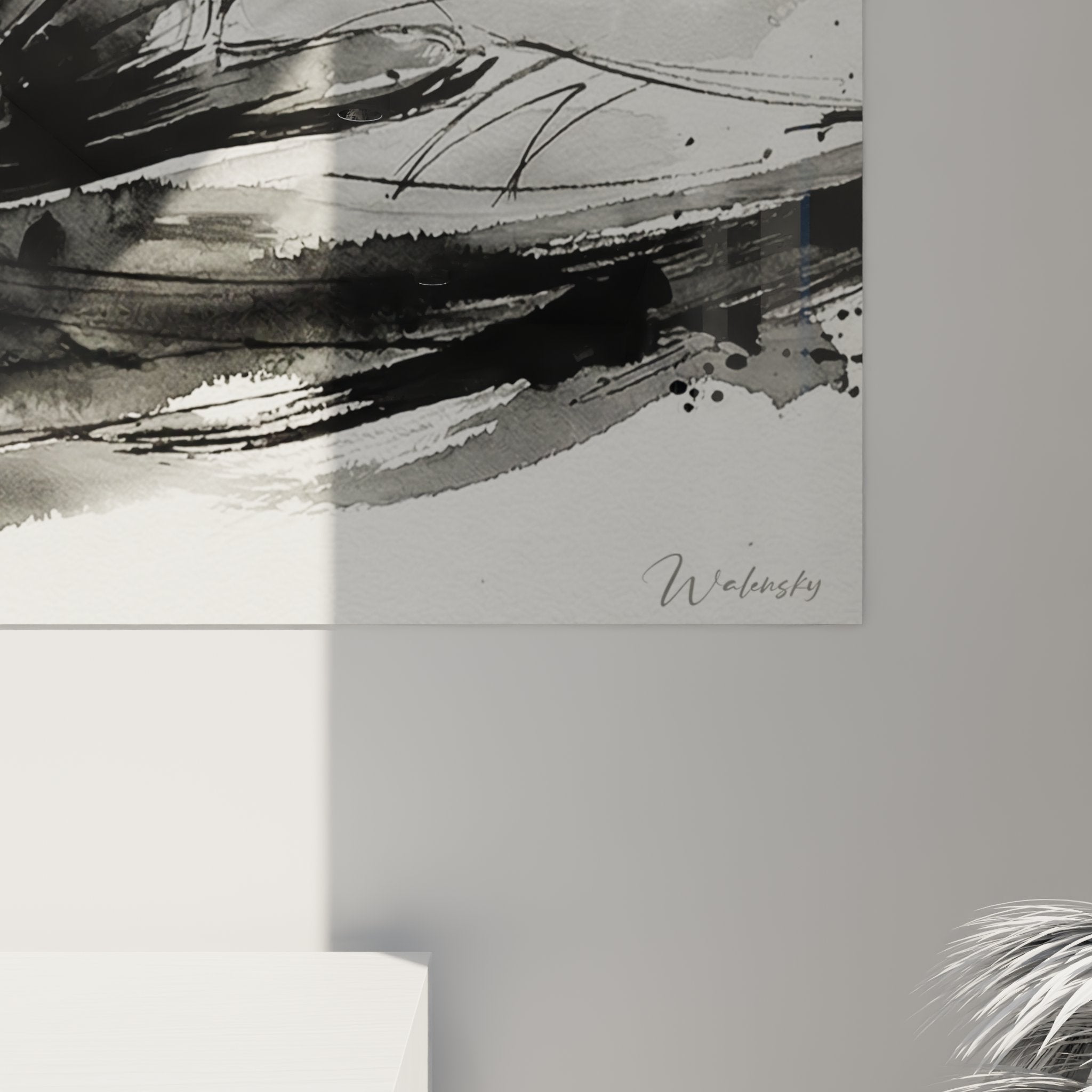 Overall view black and white kayaker artwork wall decoration nautical sports theme kayak