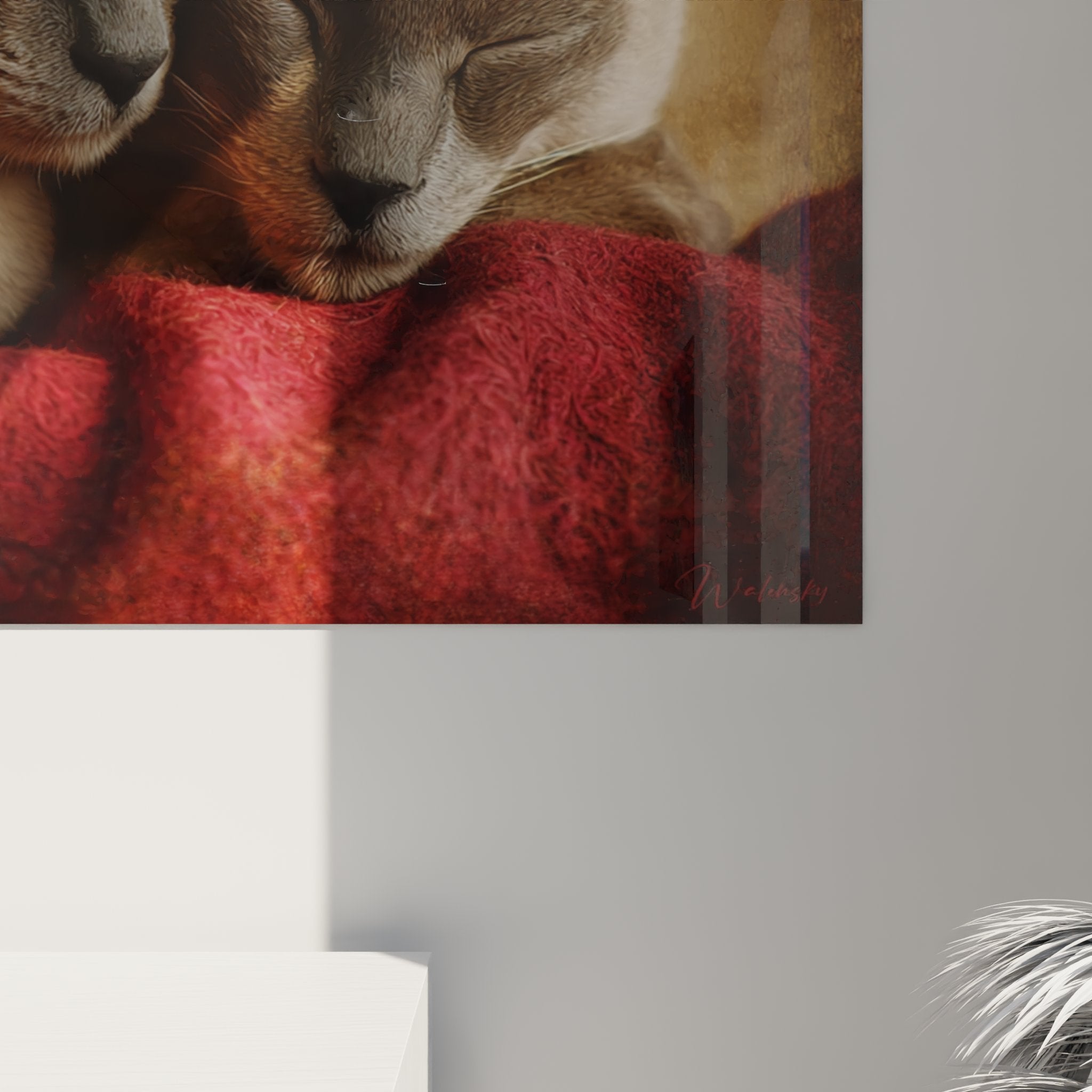 Vista d'insieme quadro murale gatti Tonkinesi tenerezza felina arte animaliera decorazione d'interni moderna