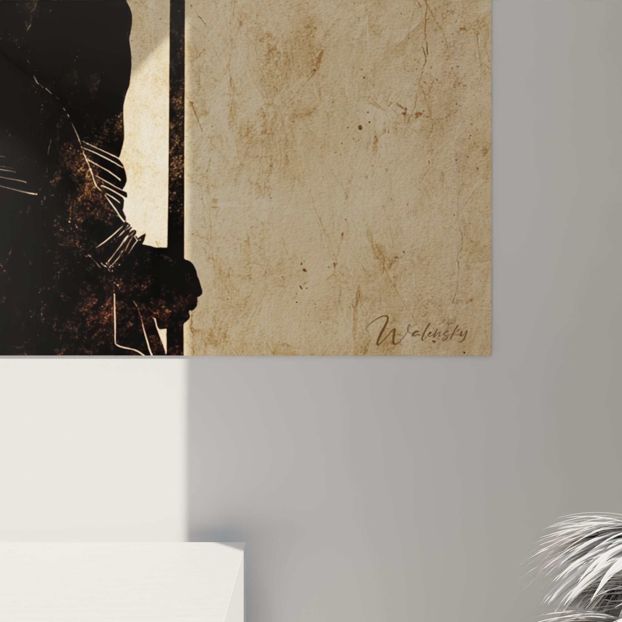 Overview african art painting warrior spear wall decoration authentic tribal style