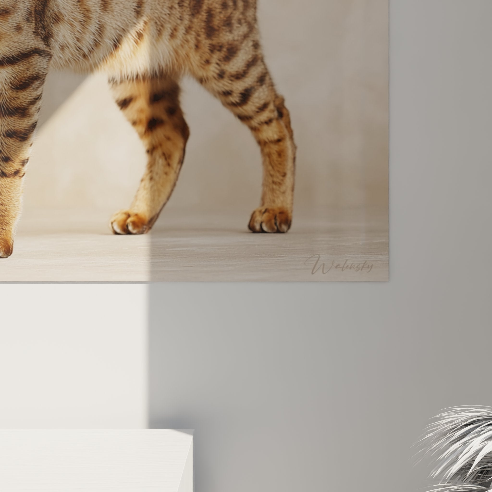 Übersichtsansicht Wandbild Katze Serengeti - feliner Kunstdruck für modernes Interieur