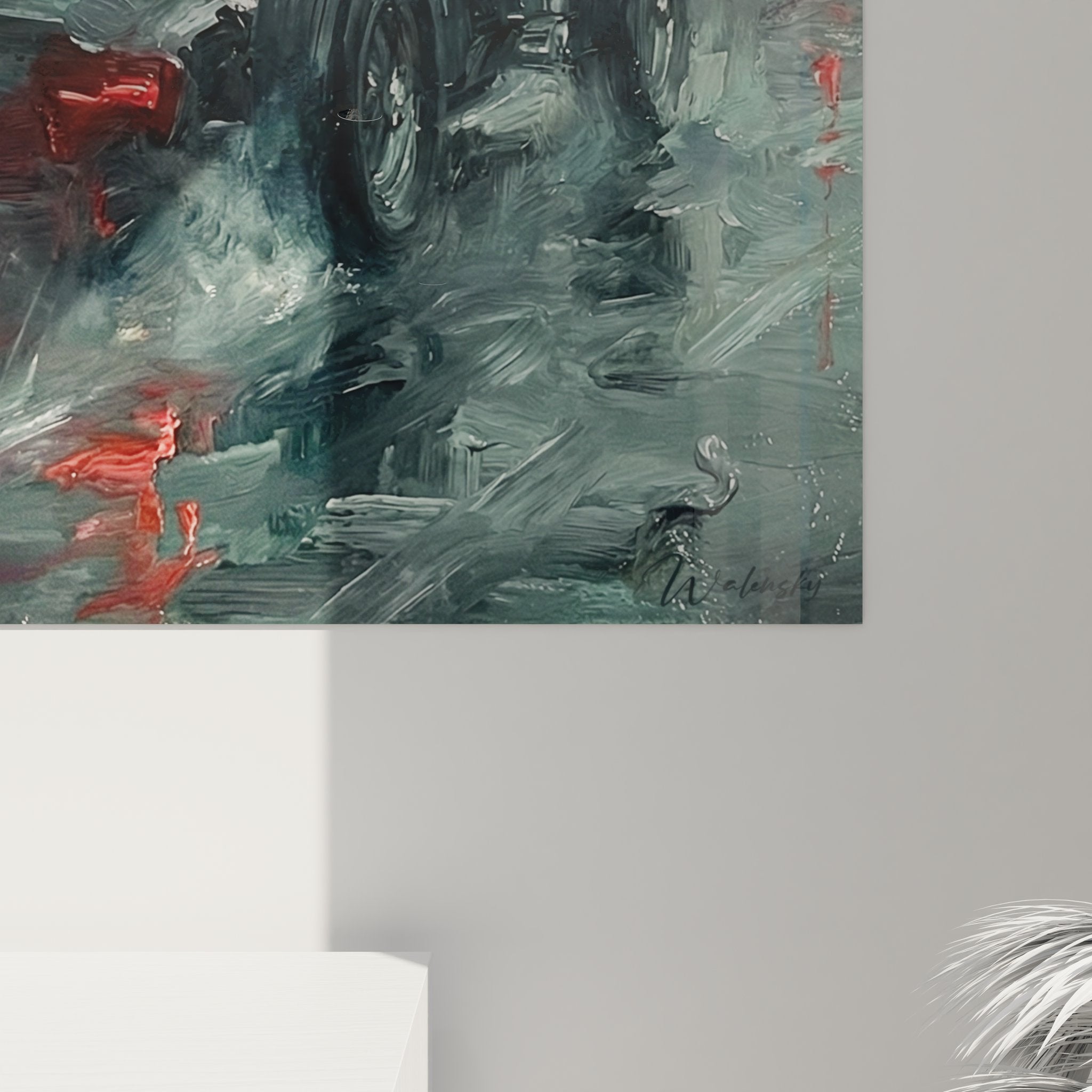 Vue ensemble tableau mural Formule 1 tempete accroche salon decoration sport automobile