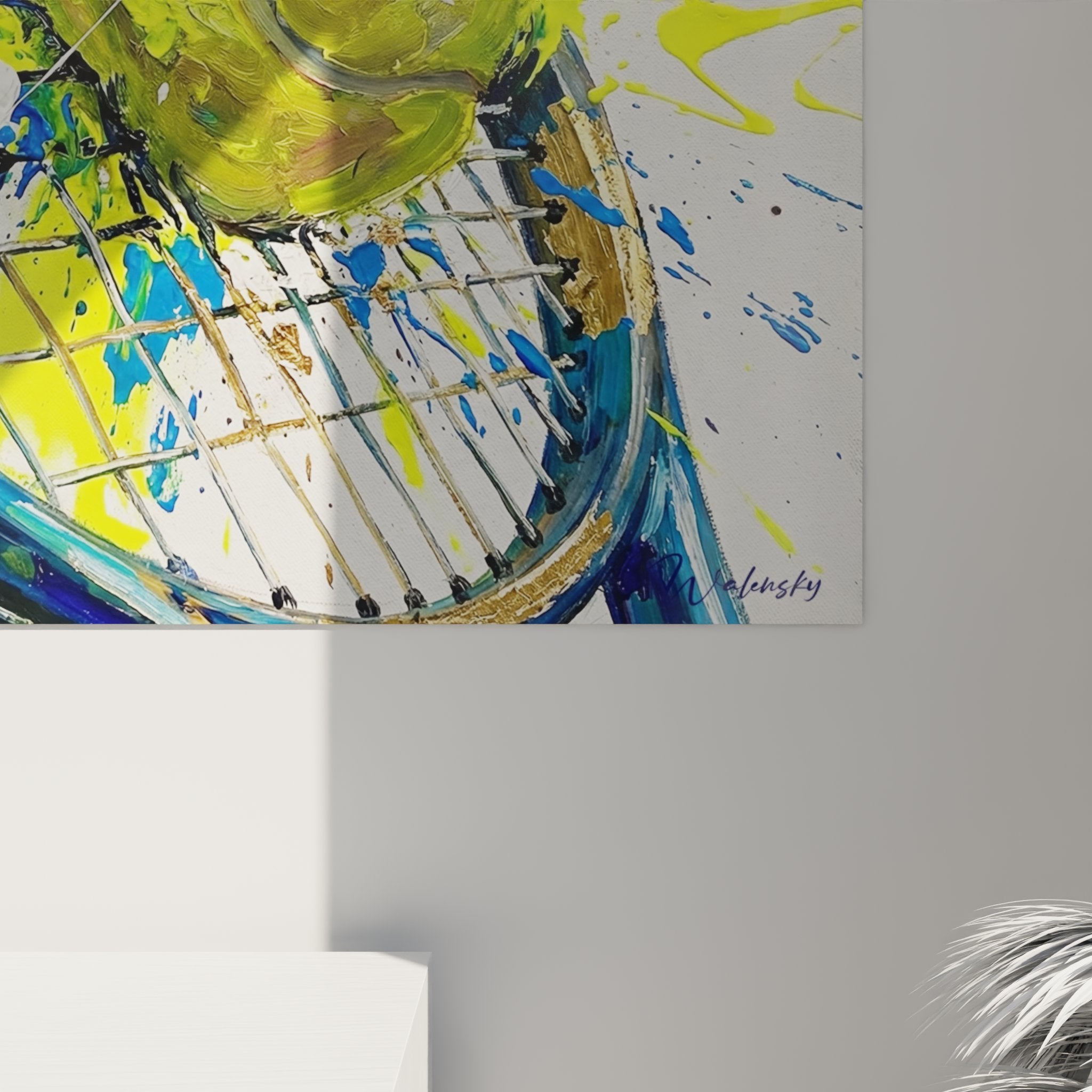 Overall view tennis wall art modern painting sports explosion decoration