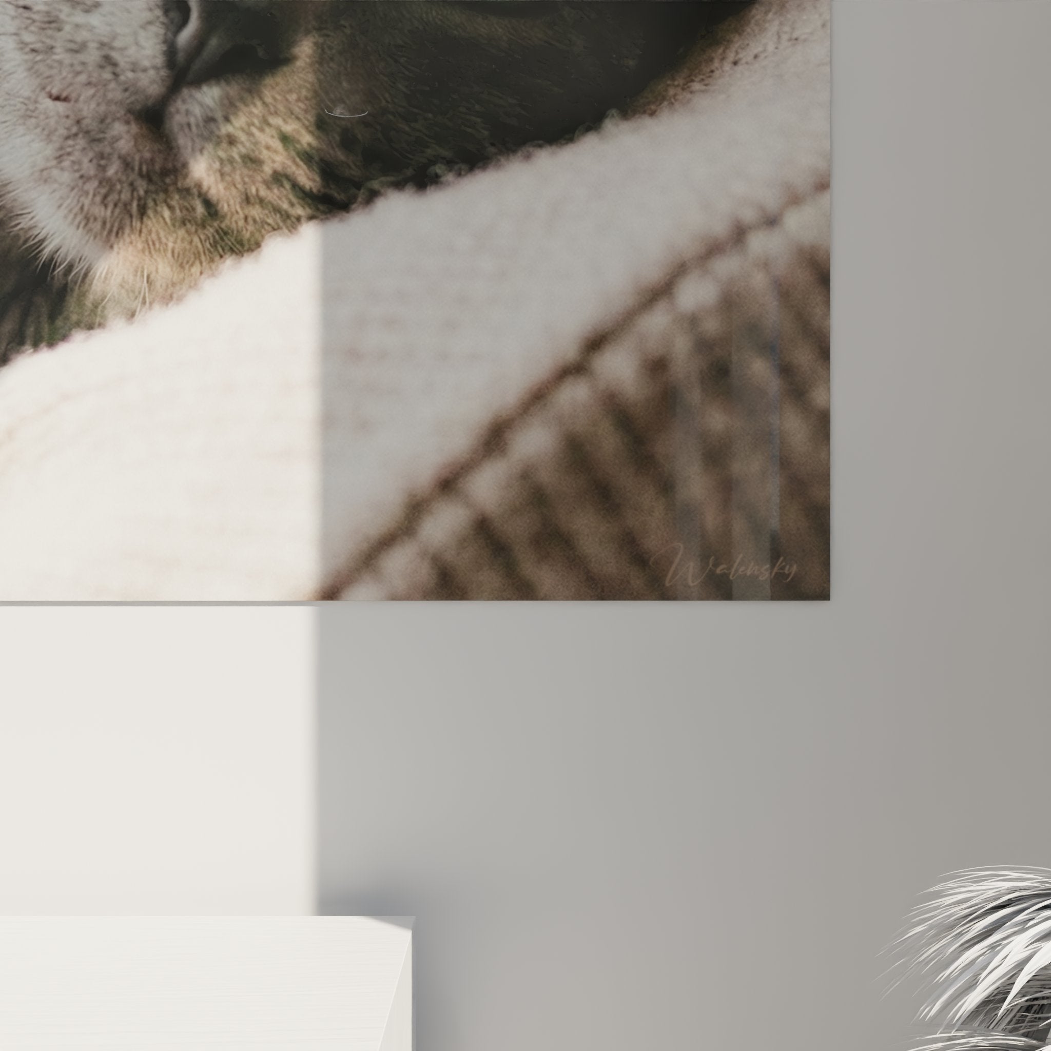 Vue ensemble tableau chat Korat décoration murale moderne salon chambre art félin contemporain