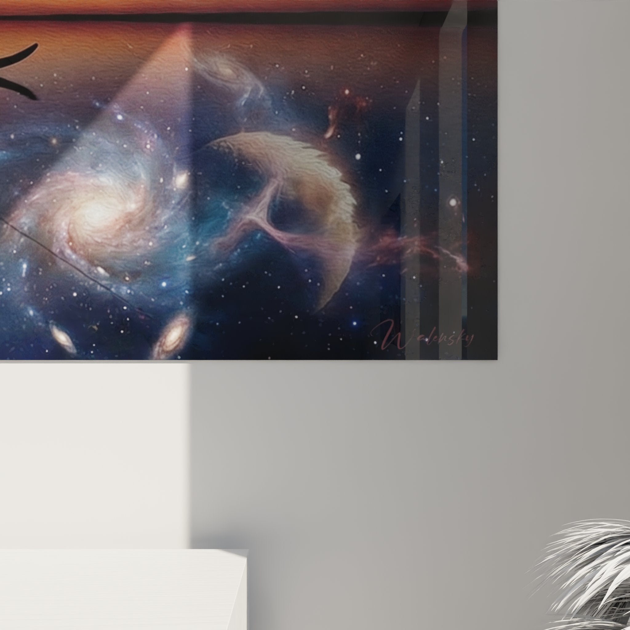 Vue d'ensemble artwork ski nautique fantastique lune galaxies pour décoration intérieure moderne