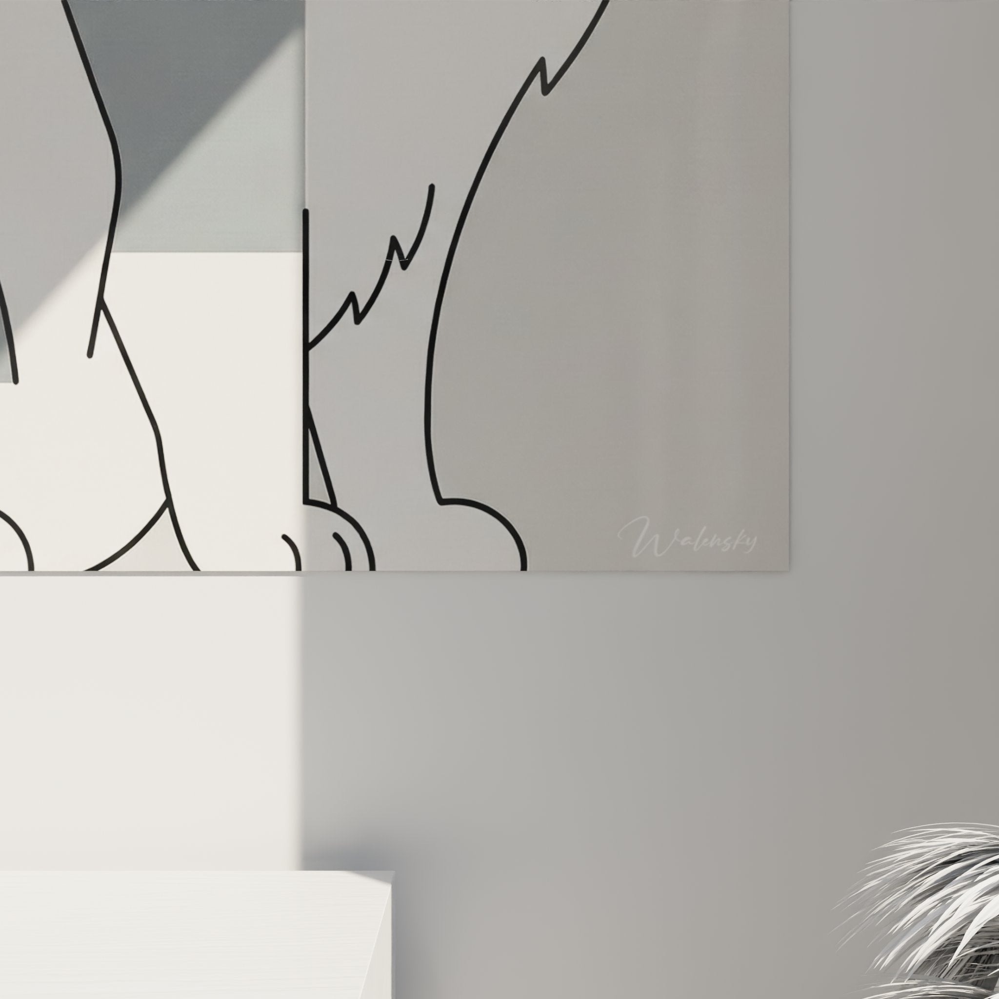 Vue d'ensemble du tableau chat Ragamuffin assis, œuvre d'art mural moderne pour décoration d'intérieur