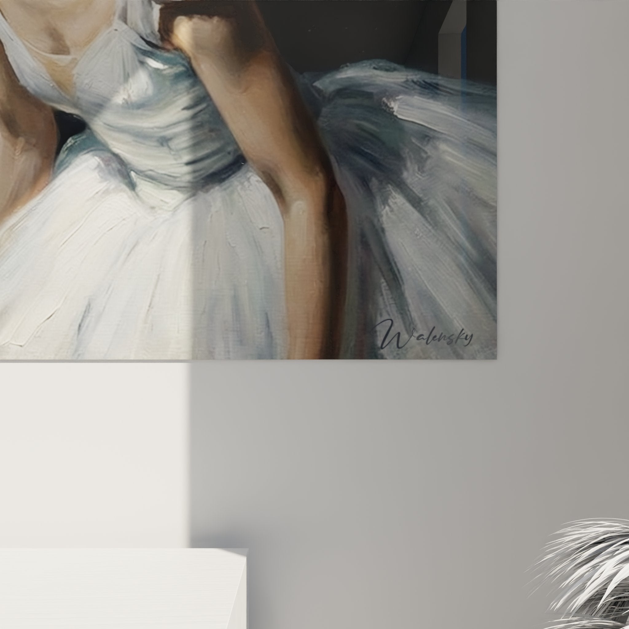 Quadro murale ballerina danza classica arredamento interno elegante vista completa