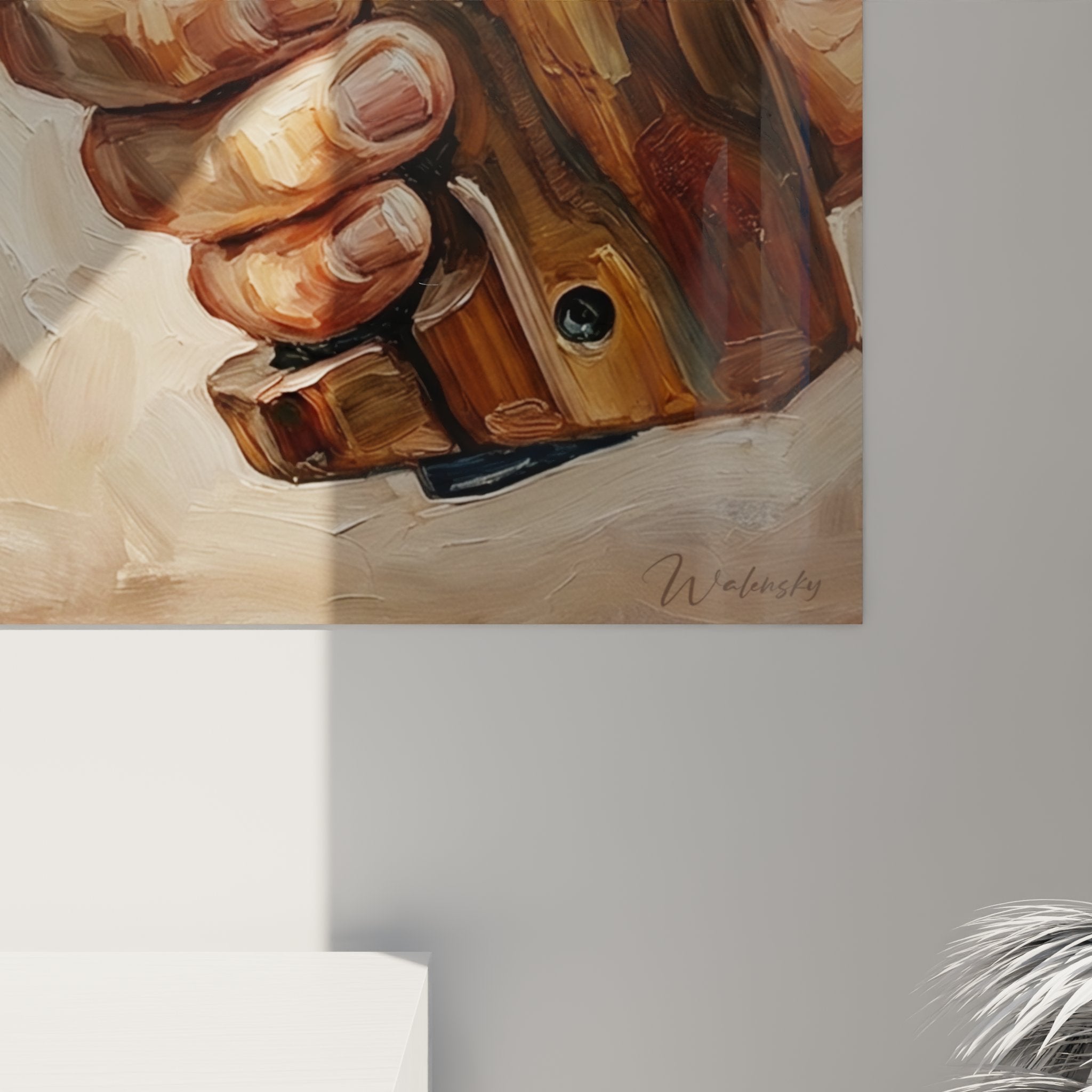 Complete view revolver wall art - sports shooting artwork interior decoration masculine style