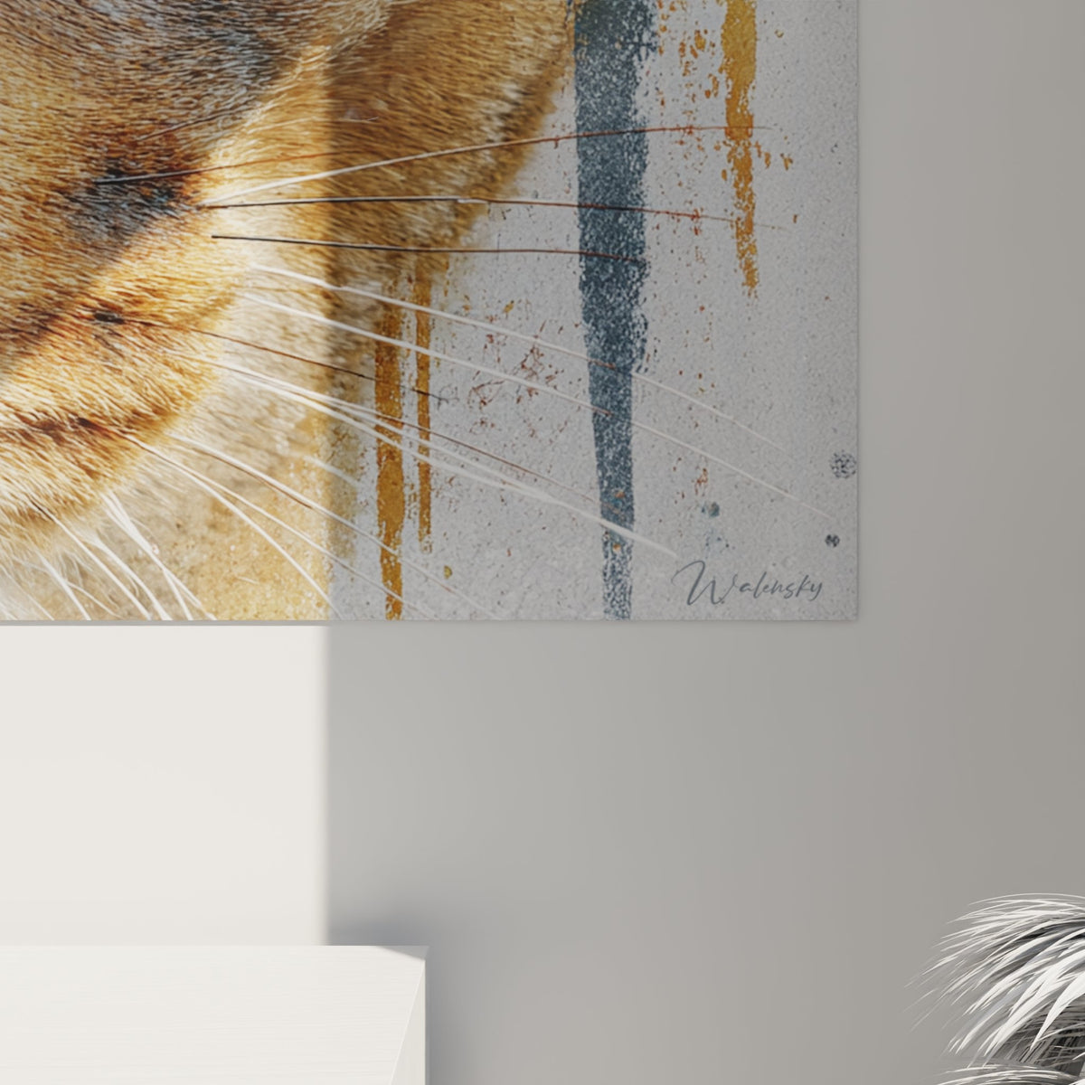 Übersicht Porträttgemälde Abessinierkatze Auge Wanddekoration modernes felina Kunstwerk