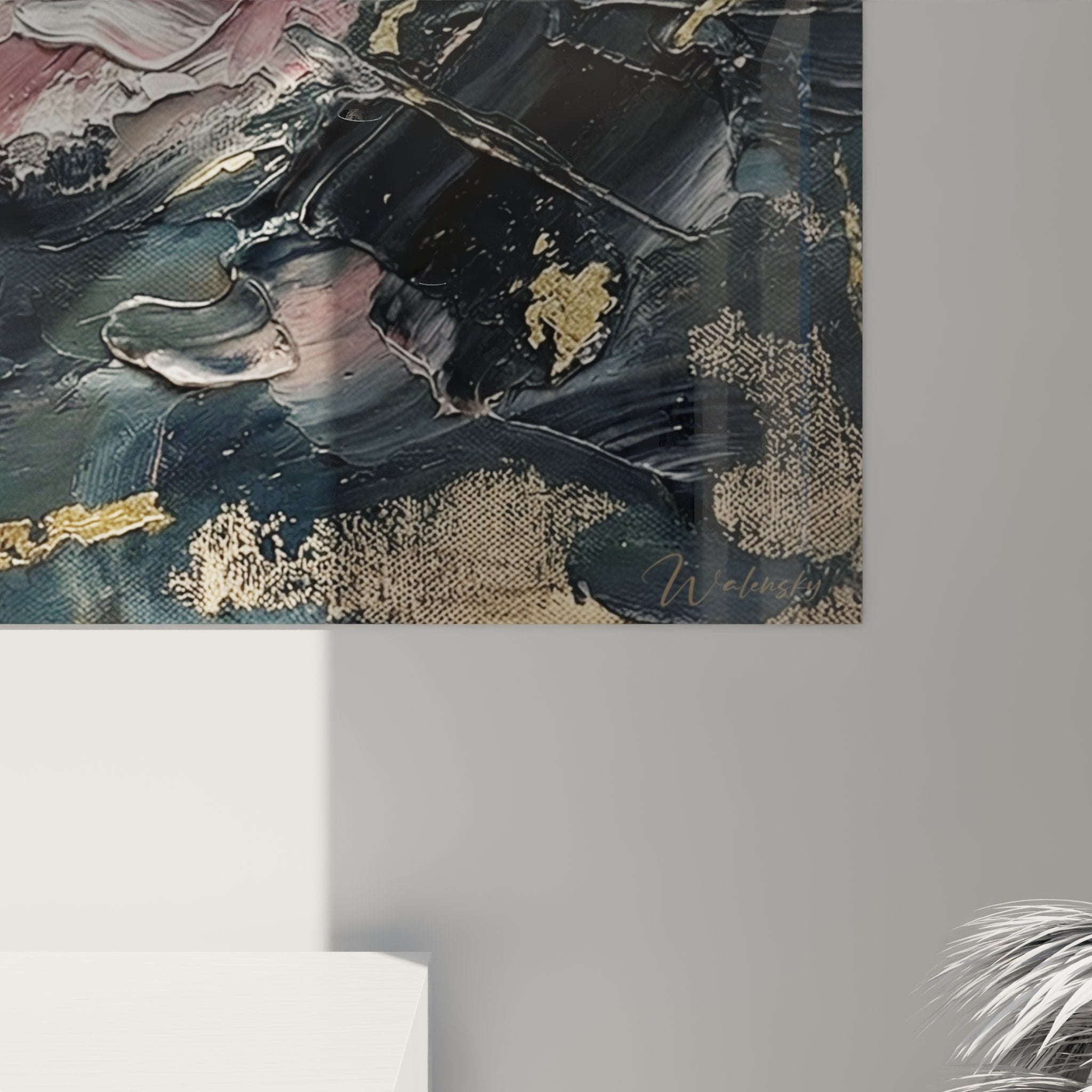 Gesamtansicht abstrakte Ballerina Wandbild modernes Wohnzimmer Kunstwanddekoration Tanzkunst Inneneinrichtung
