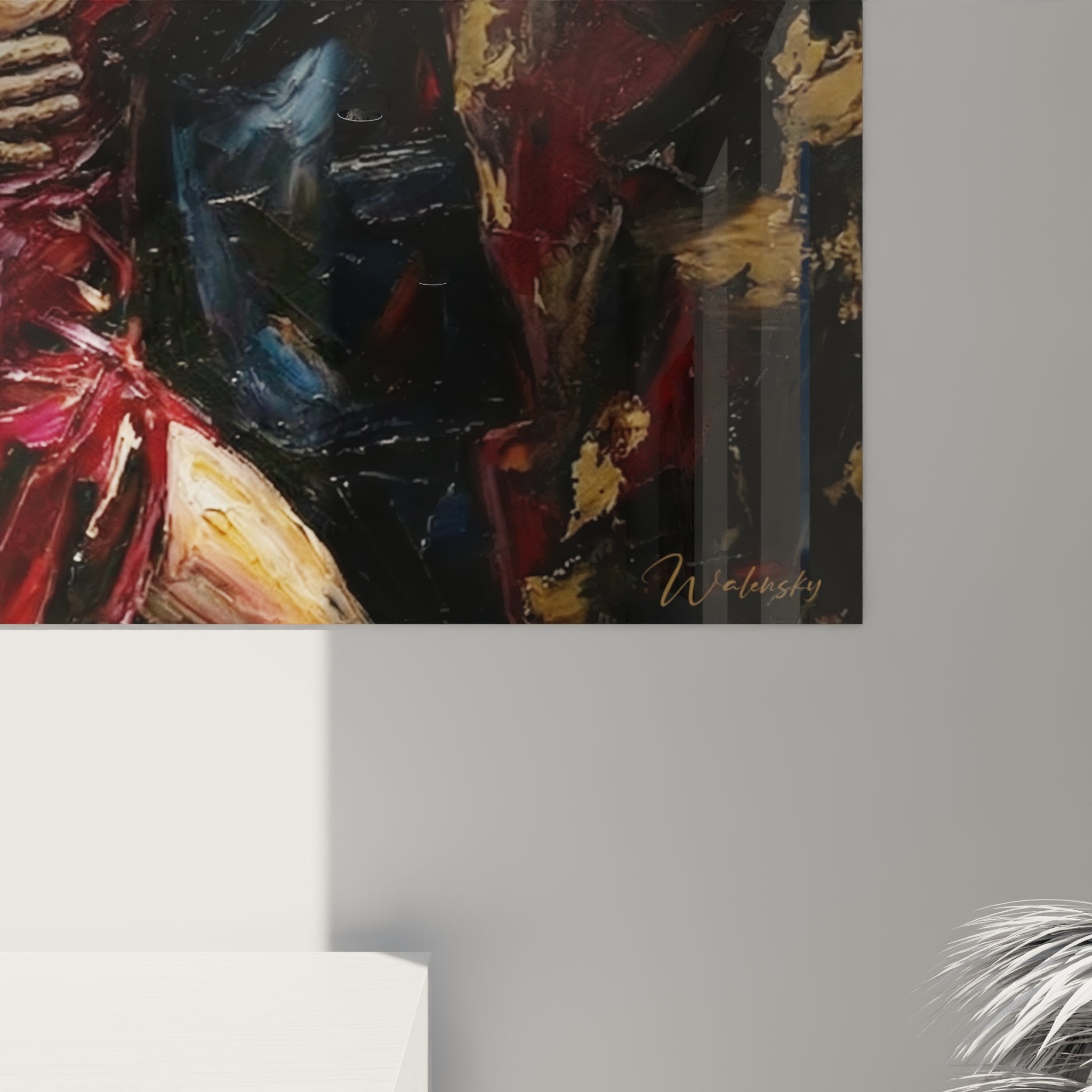 Vista d'insieme quadro murale tango argentino coppia danza soggiorno decorazione moderna arte figurativa contemporanea