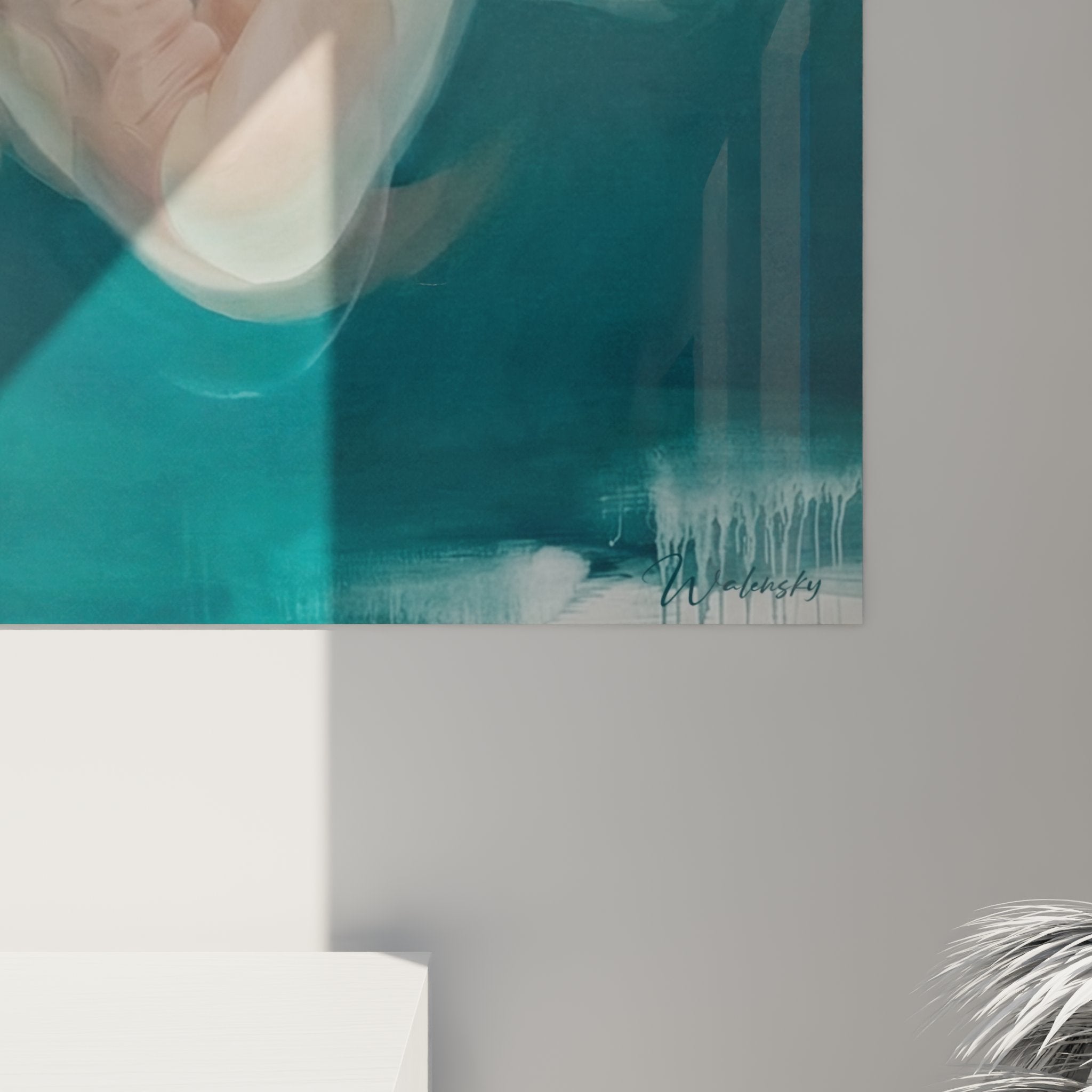 Vista complessiva opera paralimpica - quadro murale nuoto artistico arredamento interno moderno