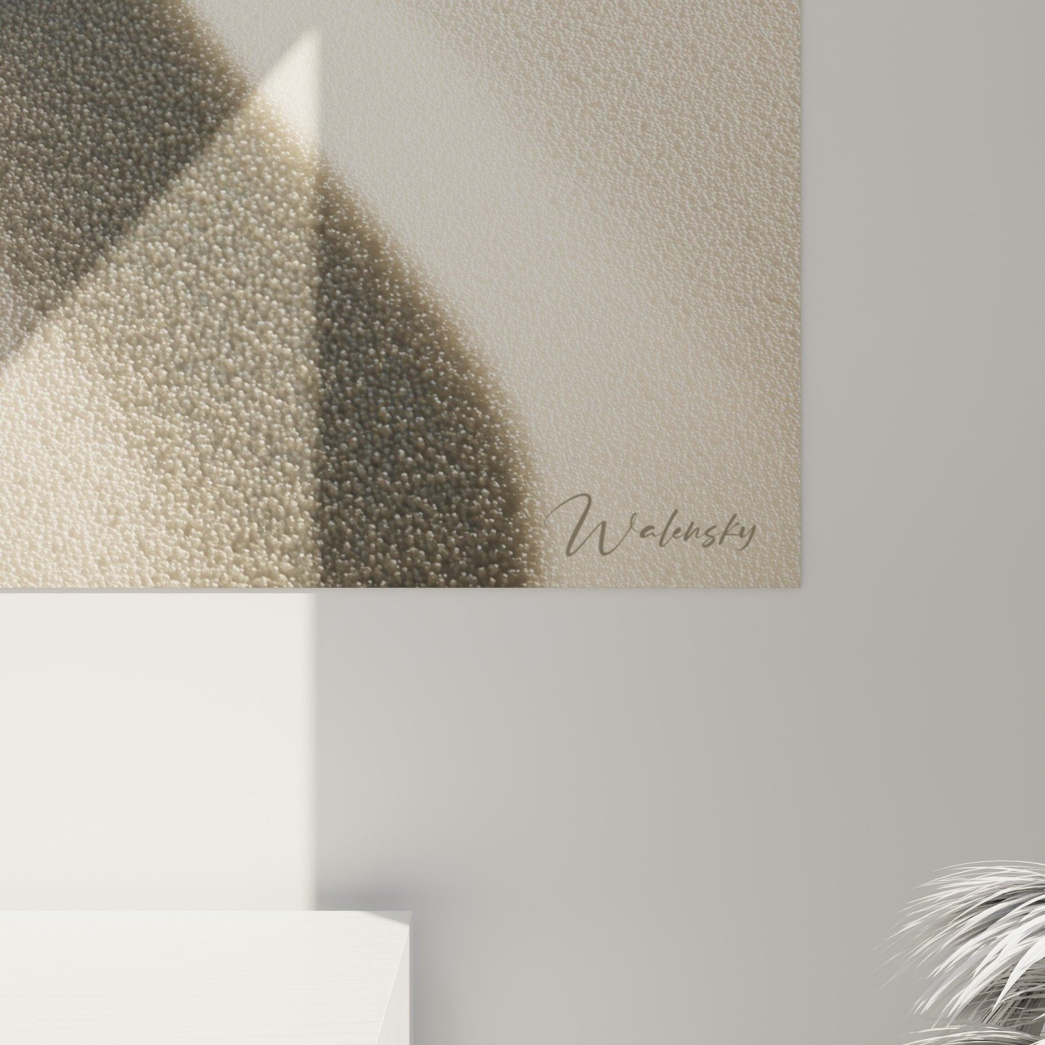 Vue d'ensemble composition minimaliste deux sphères équilibre yin yang sur surface sablée naturelle