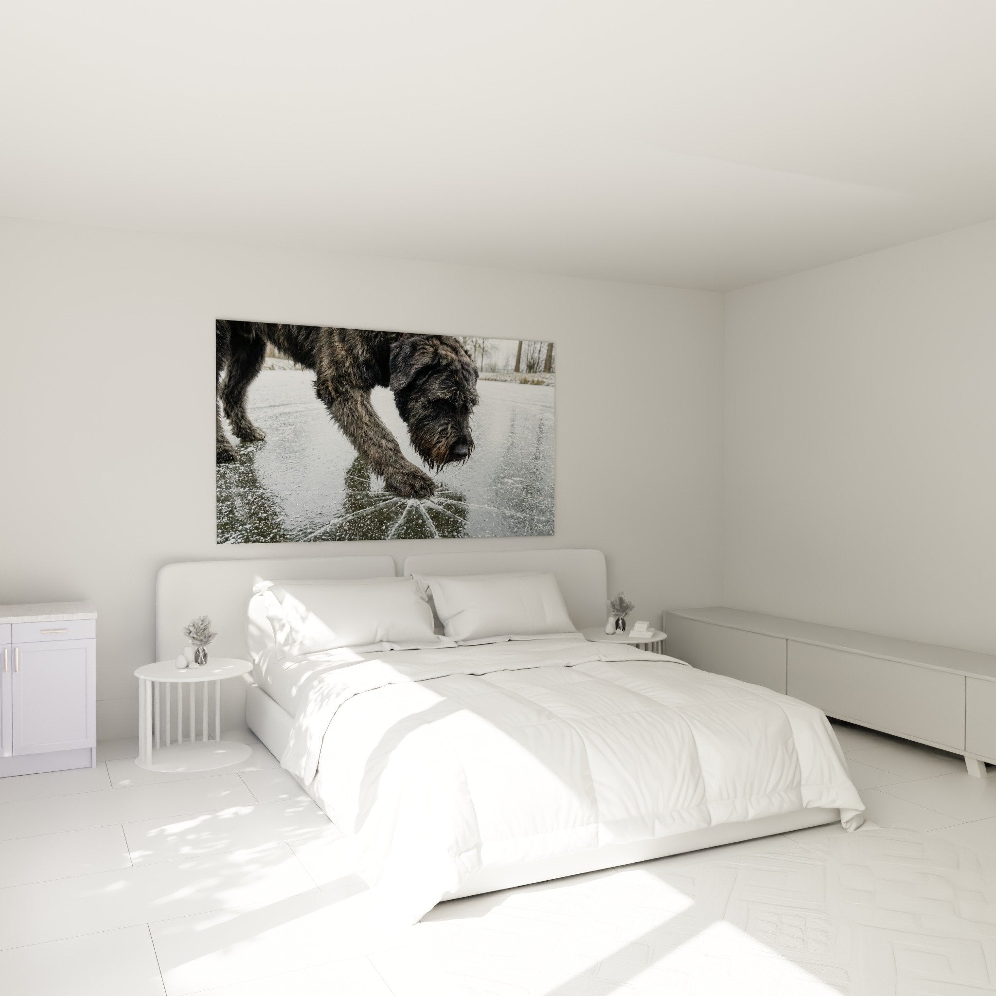 Quadro Bovaro delle Fiandre salto acquatico che decora una camera moderna con pareti chiare