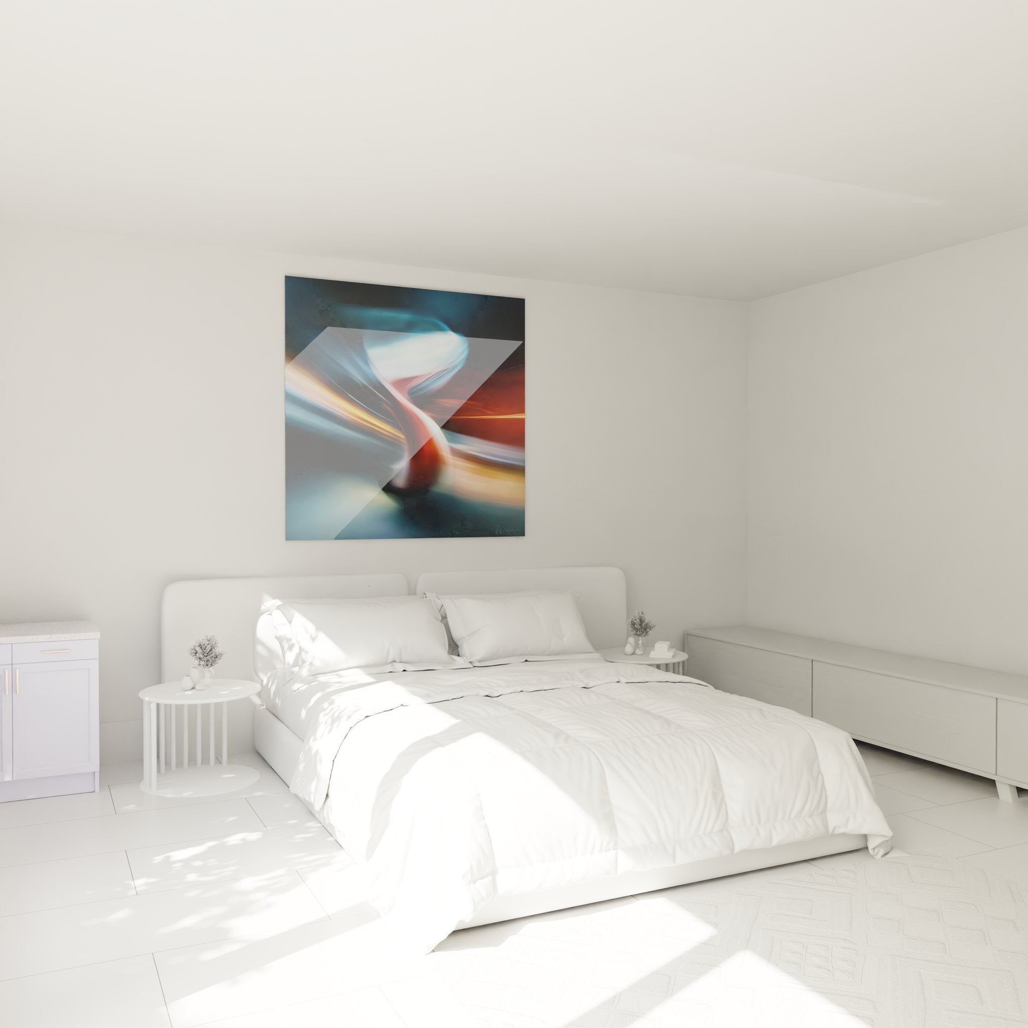Décoration chambre tableau chaise moderne light painting ambiance cosy design contemporain