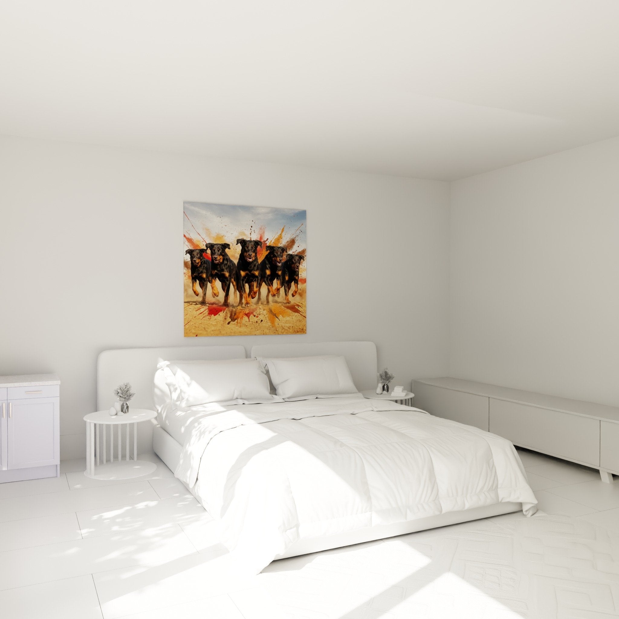 Schlafzimmer-Dekoration Beaucerons-Gemälde Bewegungskunst Wand-Kunsthund moderner Farbspritzer