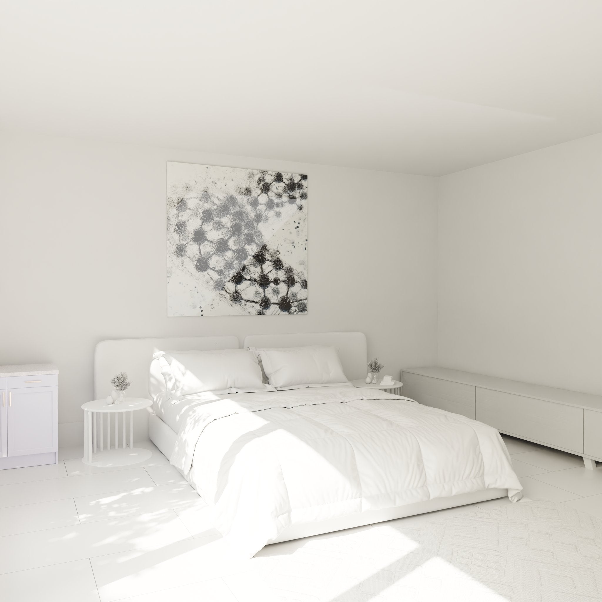 Décoration chambre tableau ADN structure génétique ambiance moderne art scientifique mural