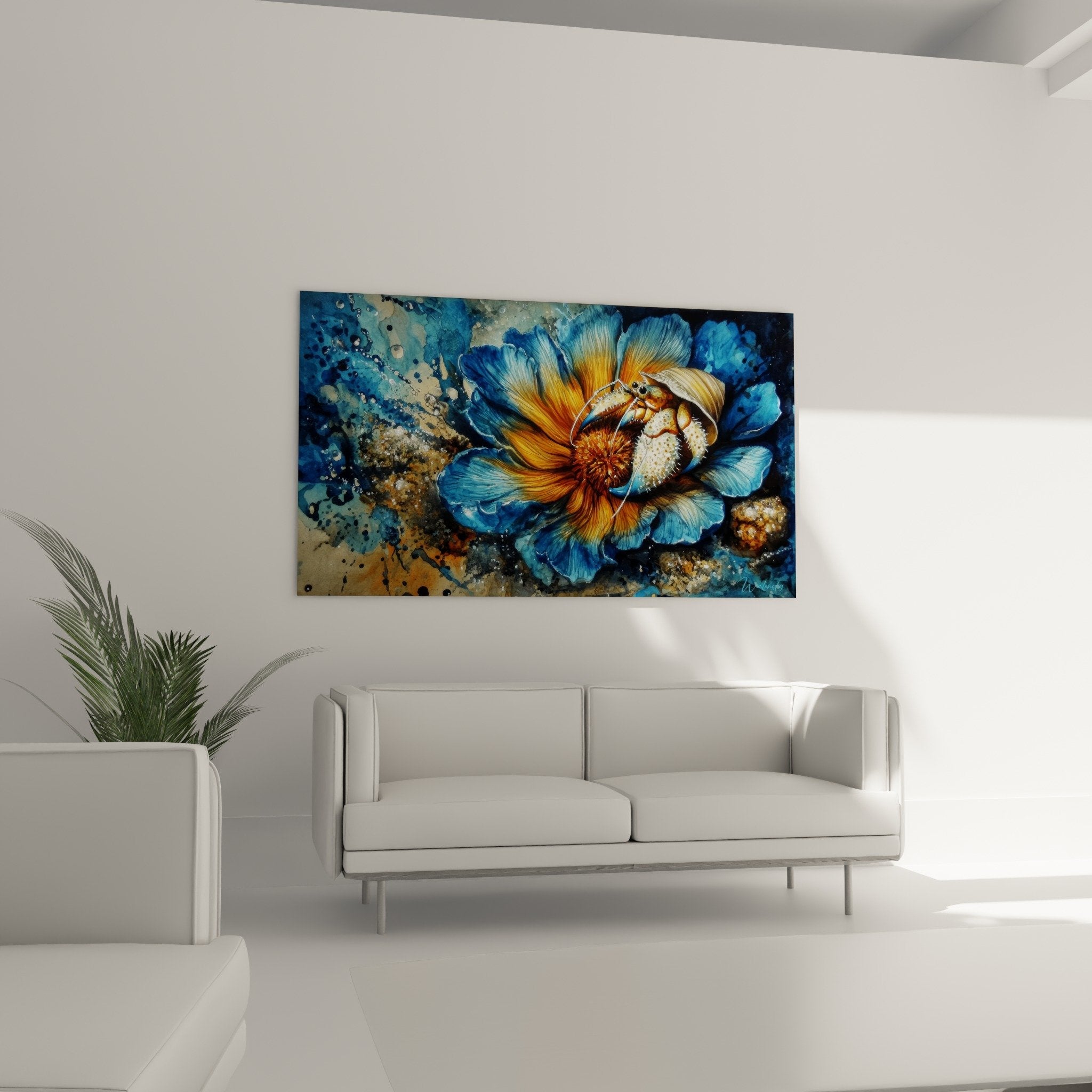 detail bernard-l'hermite blütenblätter blume marine kunstlerische textur ozeanische farben nahaufnahme
