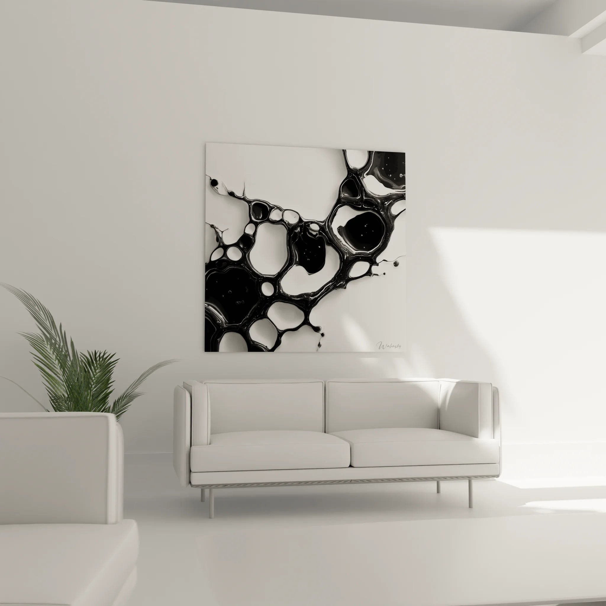 Gros plan détail bulles noires abstraites - Texture organique art moderne noir et blanc