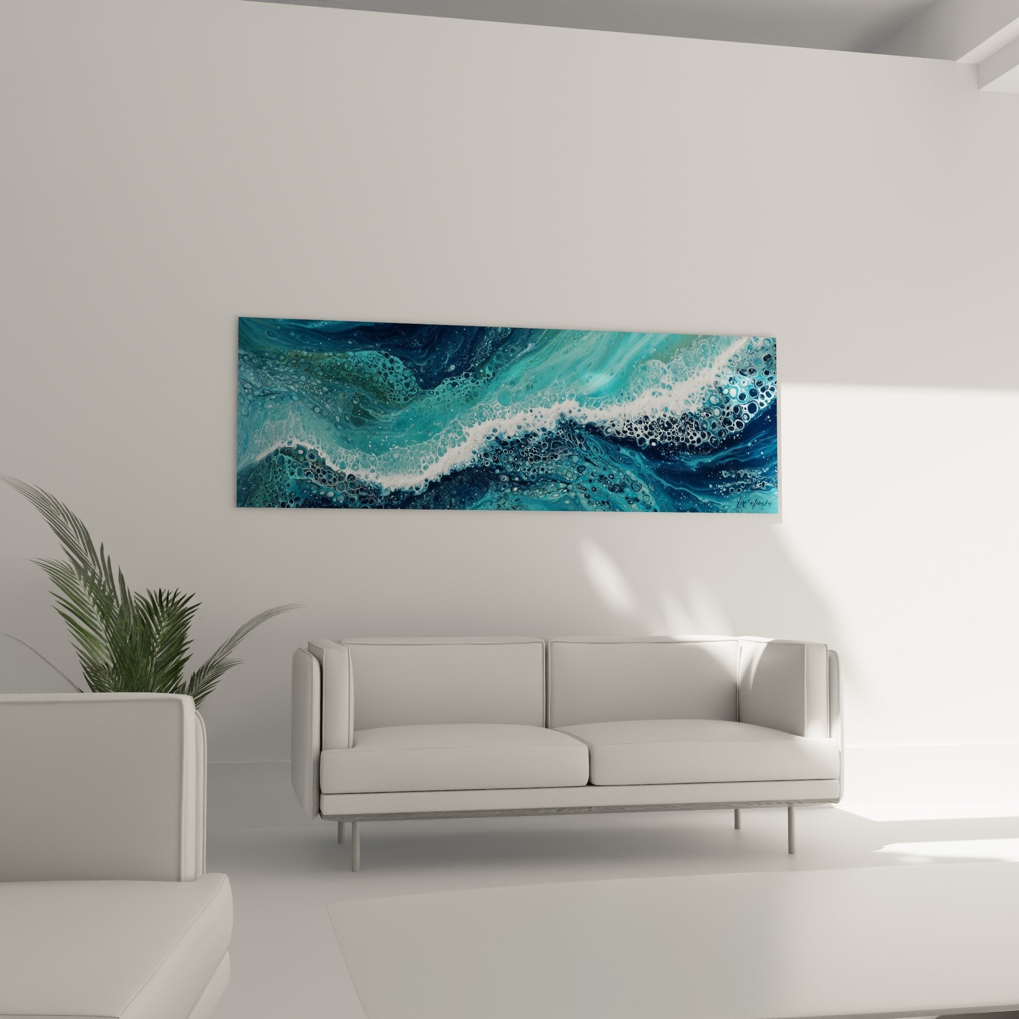 Crystalline bubble texture detail turquoise flows navy blue aquatic composition feng shui north