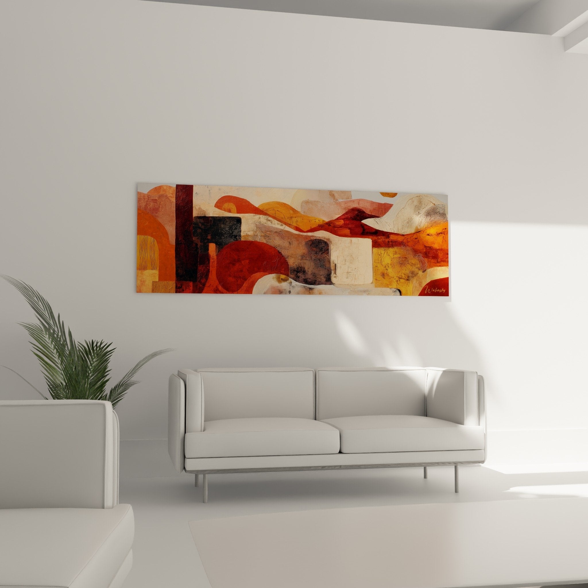 Detail composition abstraite cercles spirales textures oranges brules feng shui sud-ouest terre