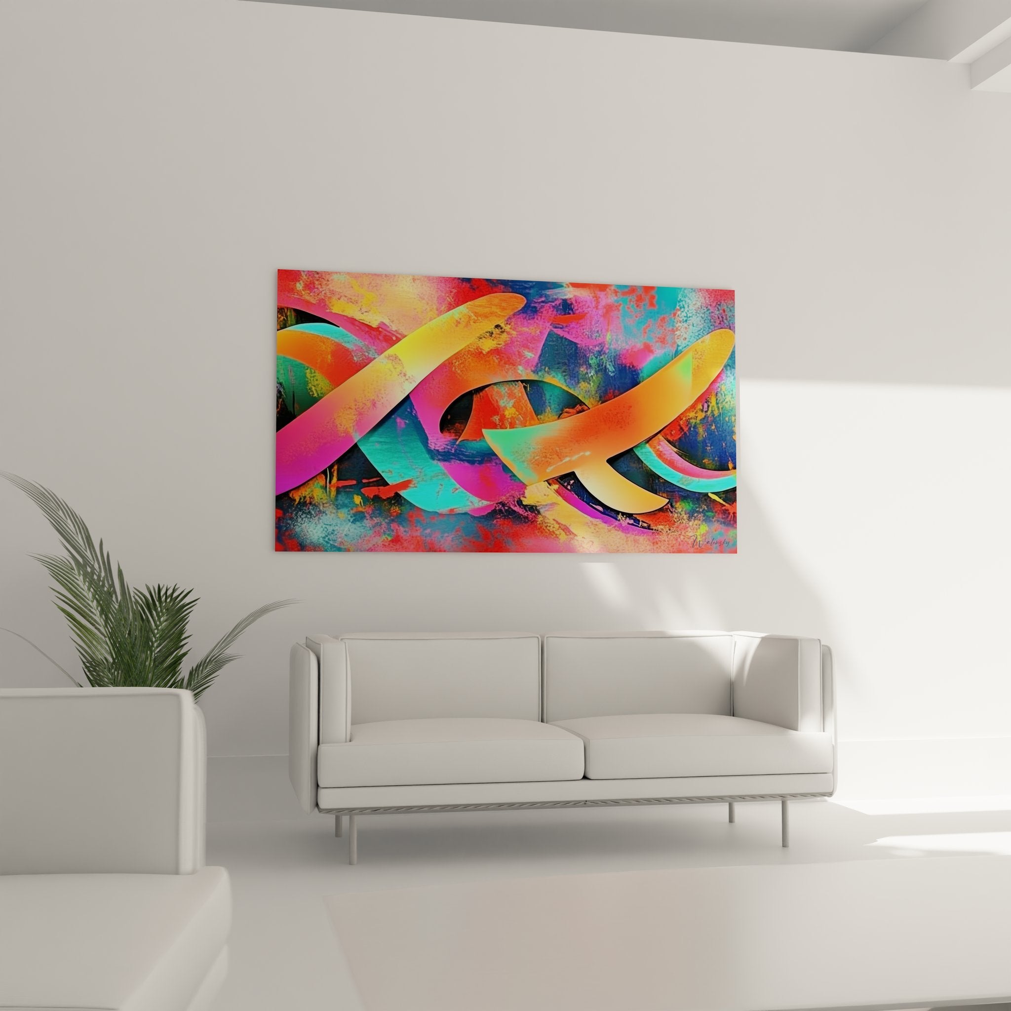 Gros plan détail chaînes entrelacées multicolores effet transparence art abstrait