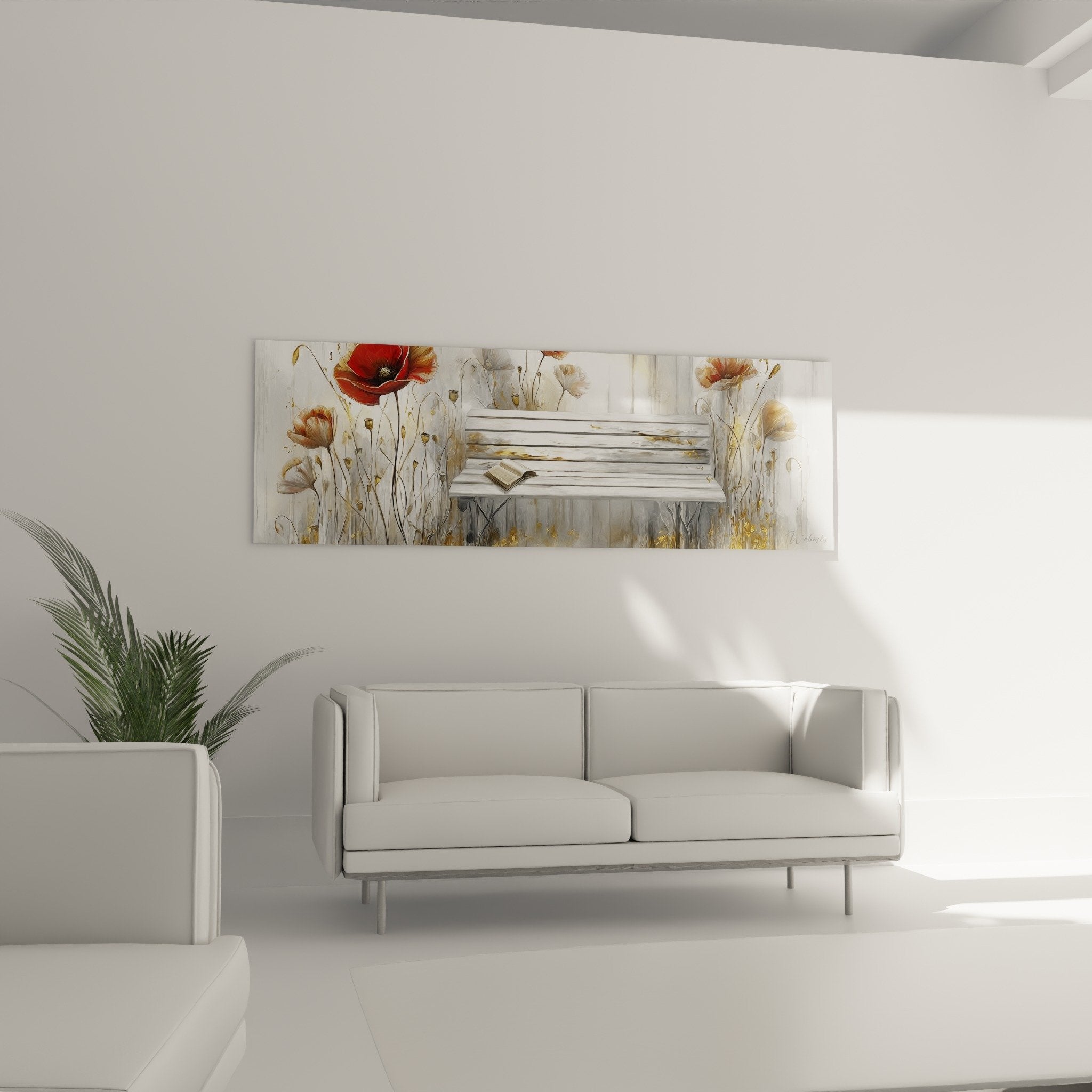 Dettaglio ravvicinato quadro fiori papaveri rossi e dorati texture delicate pittura impressionista