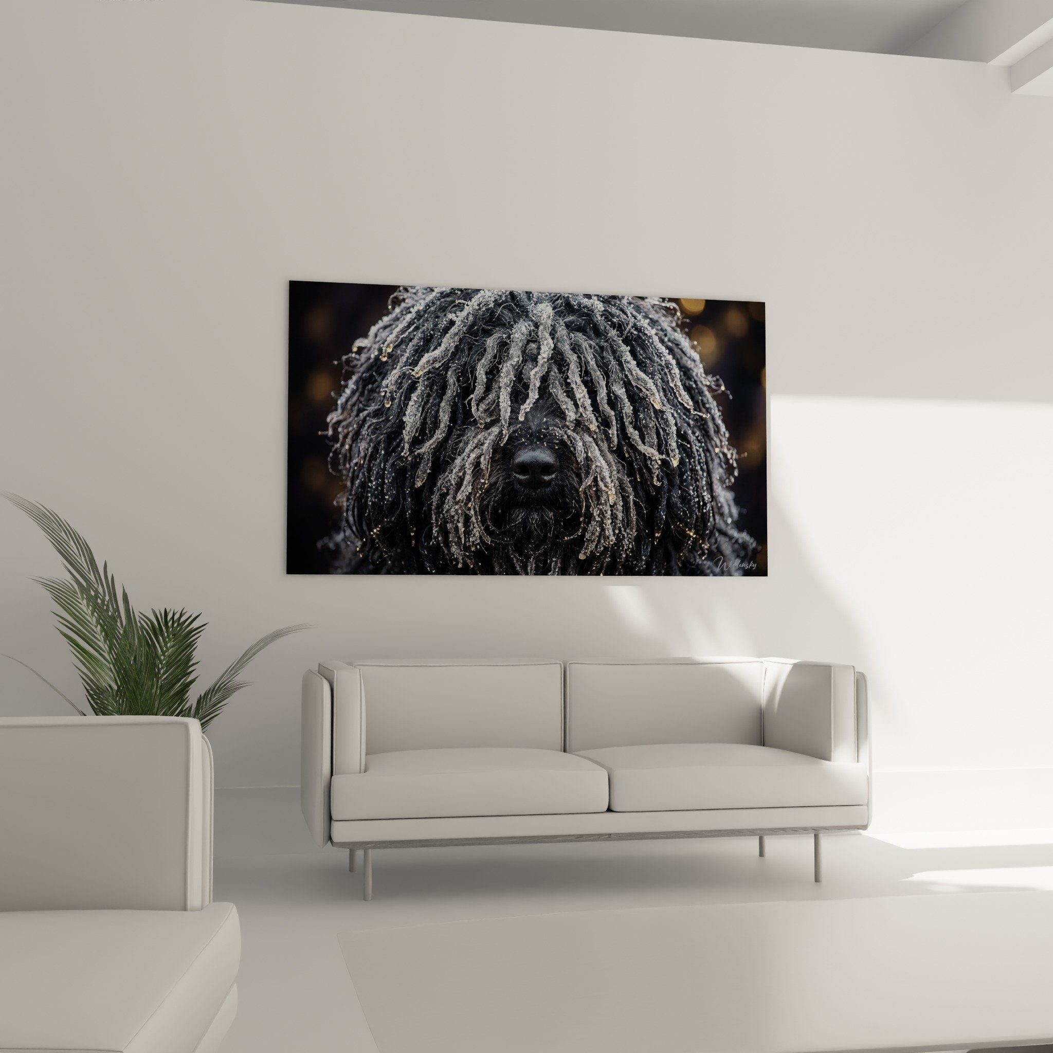 Détail cordelettes puli cristaux glace texture argentée reflets dorés photographie art animalier gros plan