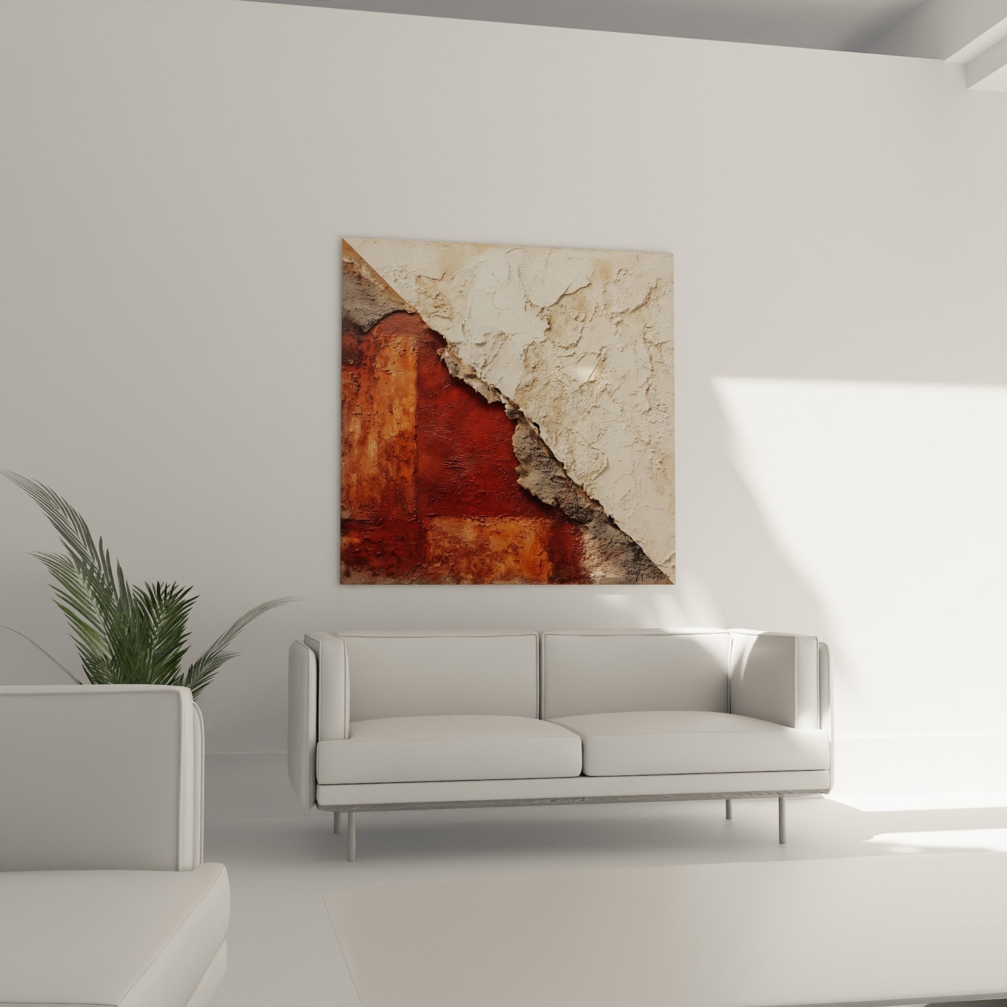Crackle texture detail ochre raw sienna feng shui northeast earth raw material artwork
