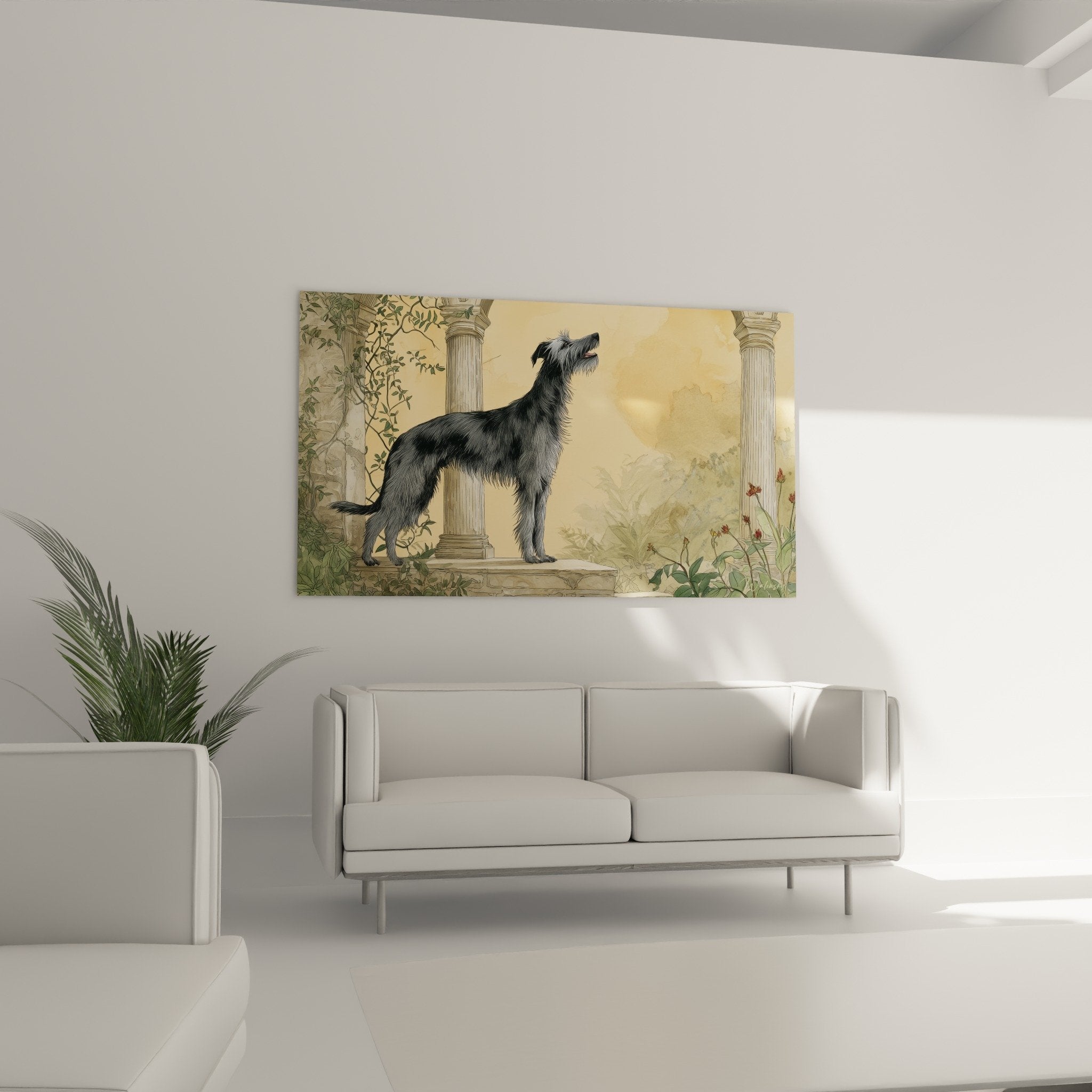 Detail Deerhound silbergraues Fell realistische Textur klassische Tierkunst hochwertig
