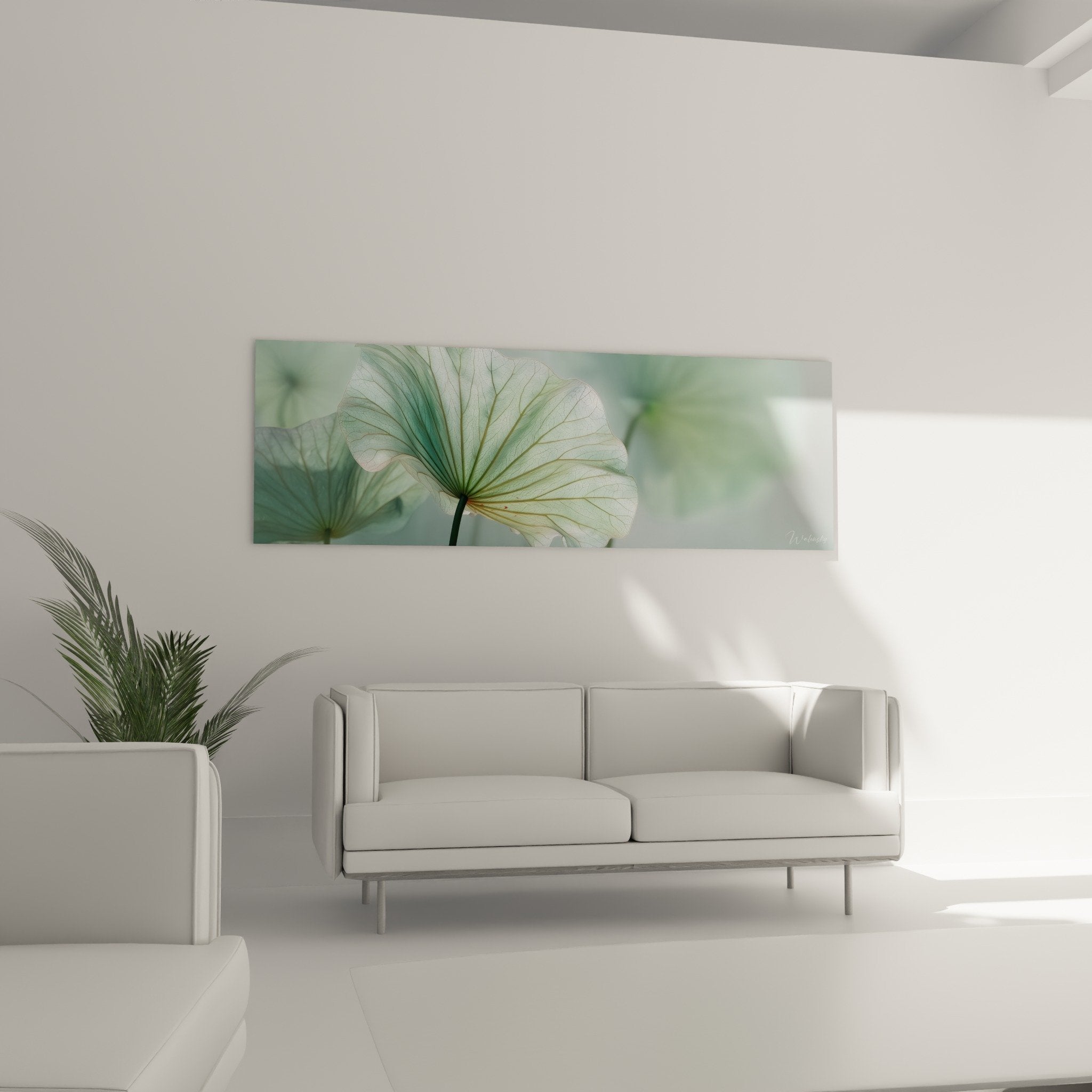 Detail feuille nenuphar translucide nervures vertes delicates art vegetal photographie nature