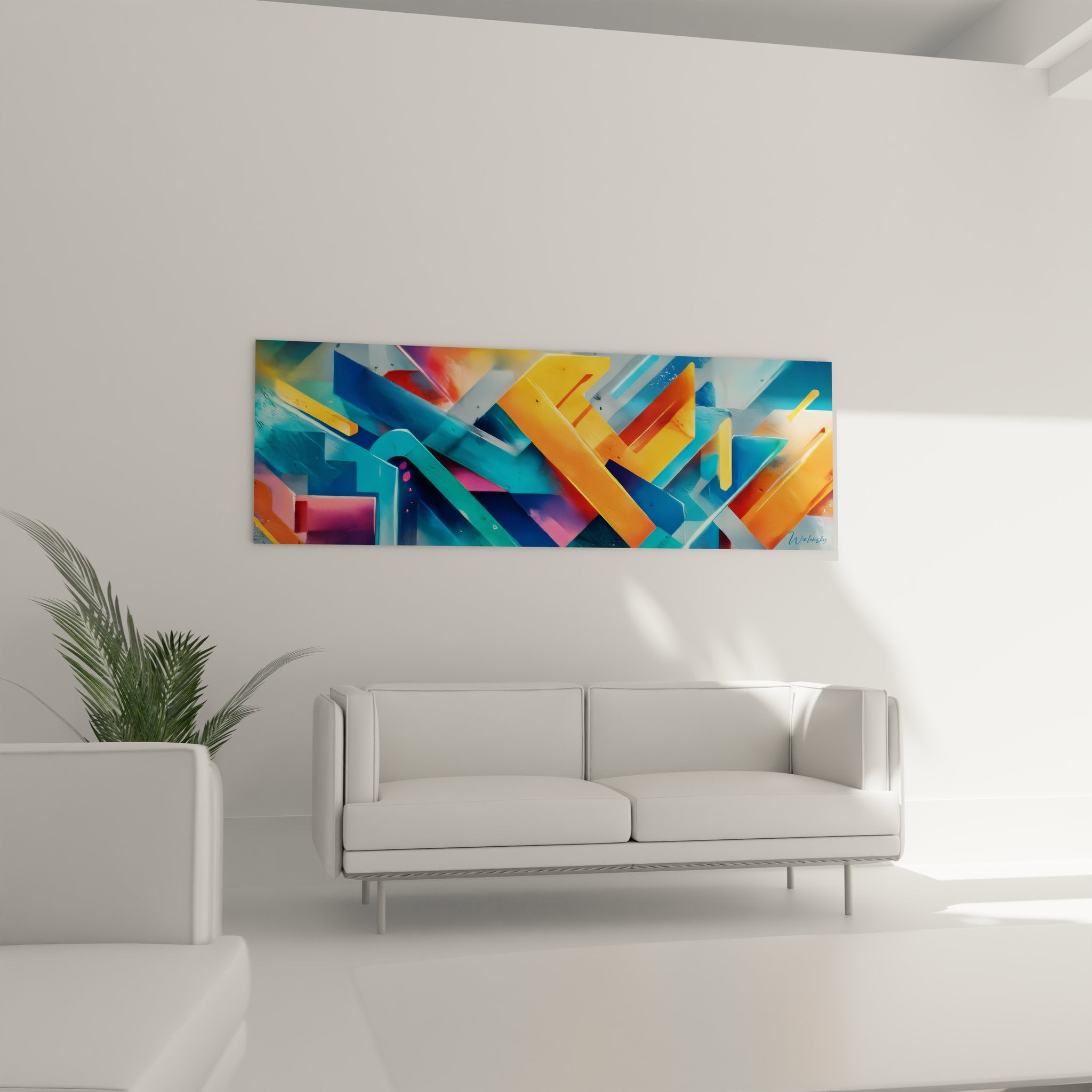 Gros plan détails formes géométriques abstraites colorées texture relief art mural moderne