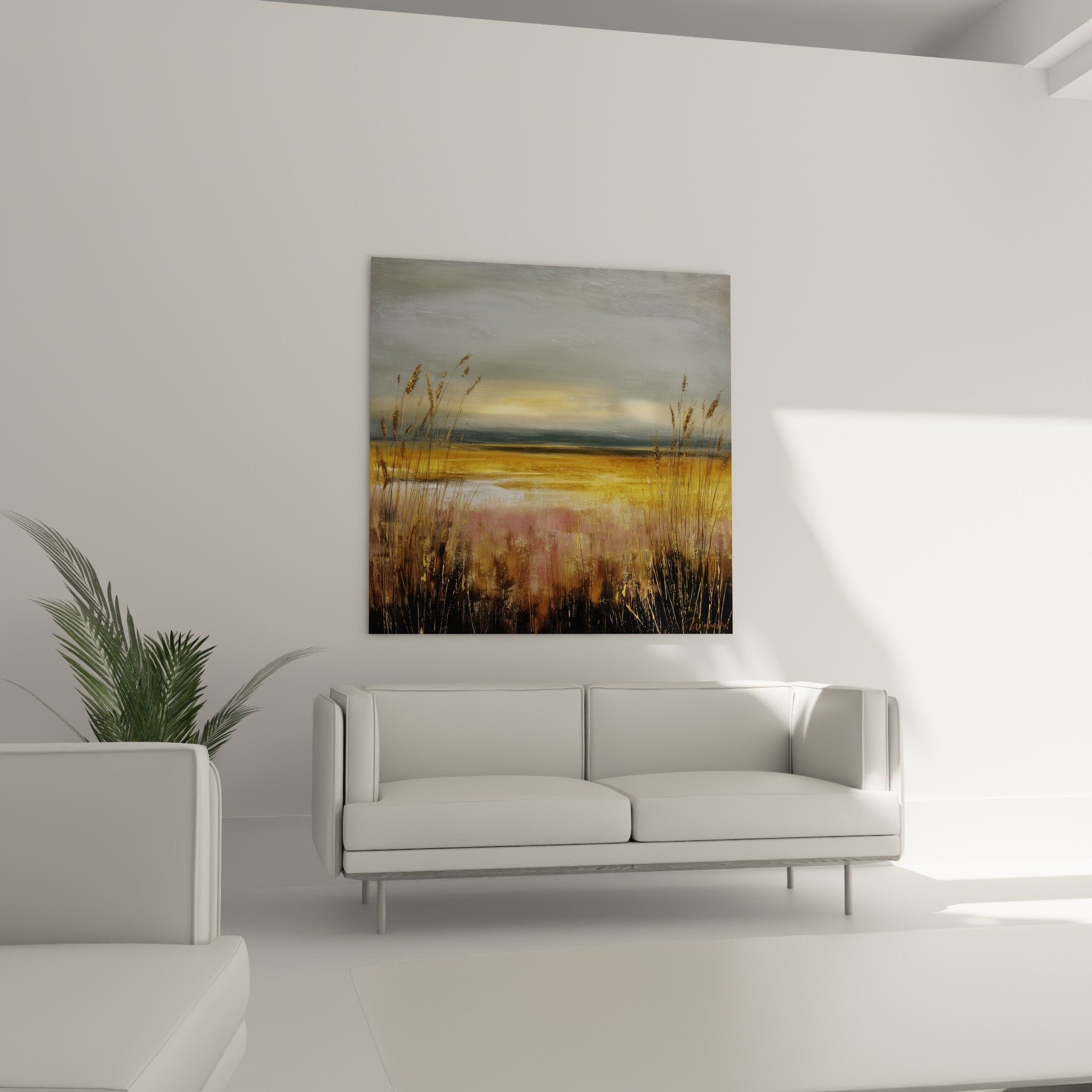 Detail graminee sauvage epis dores texture peinture paysage marecageux automnal