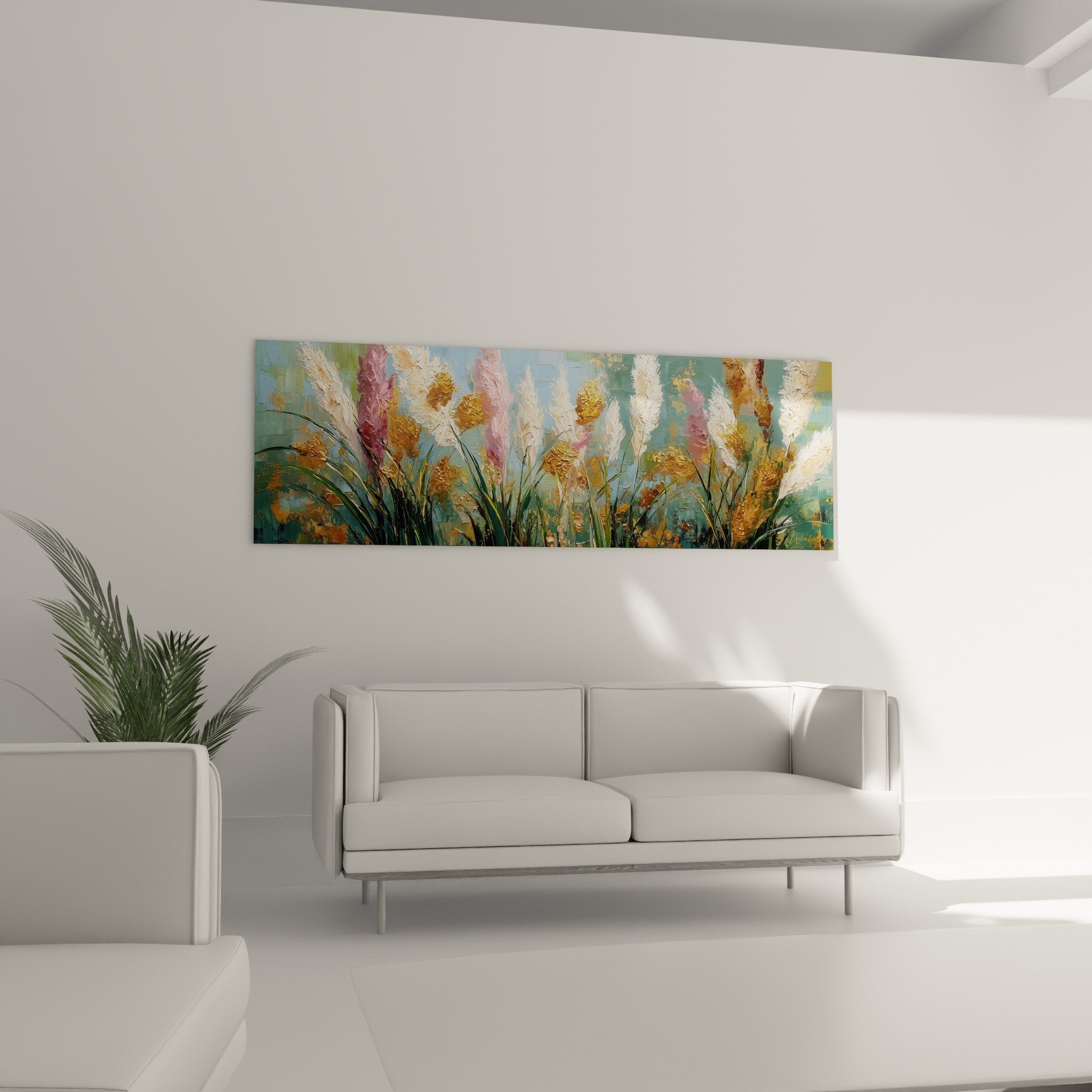 Detail of golden grasses feathery pink and white plumes rich textures metallic reflections