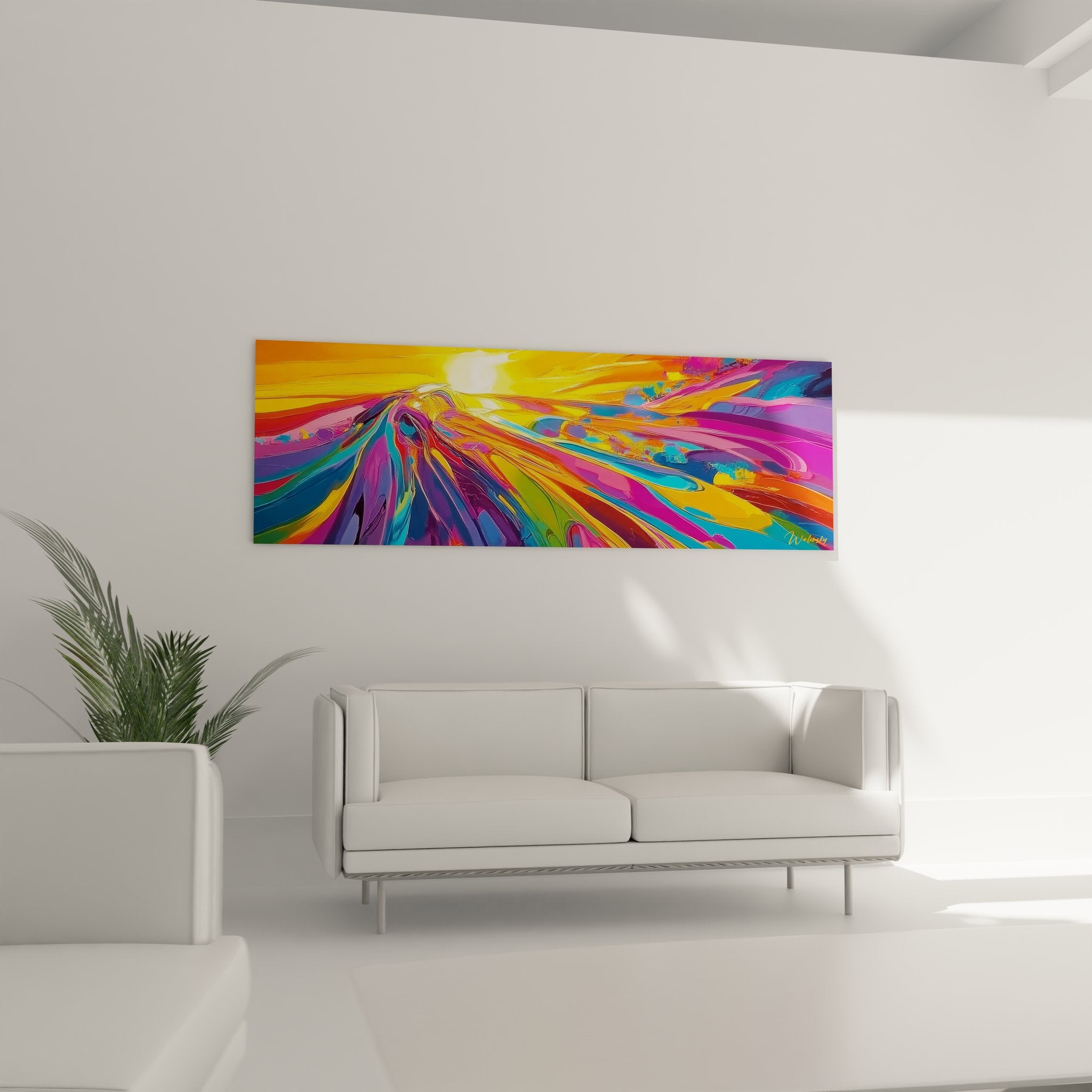 Gros plan détail tableau abstrait tourbillon coloré texture peinture couleurs vives mélangées