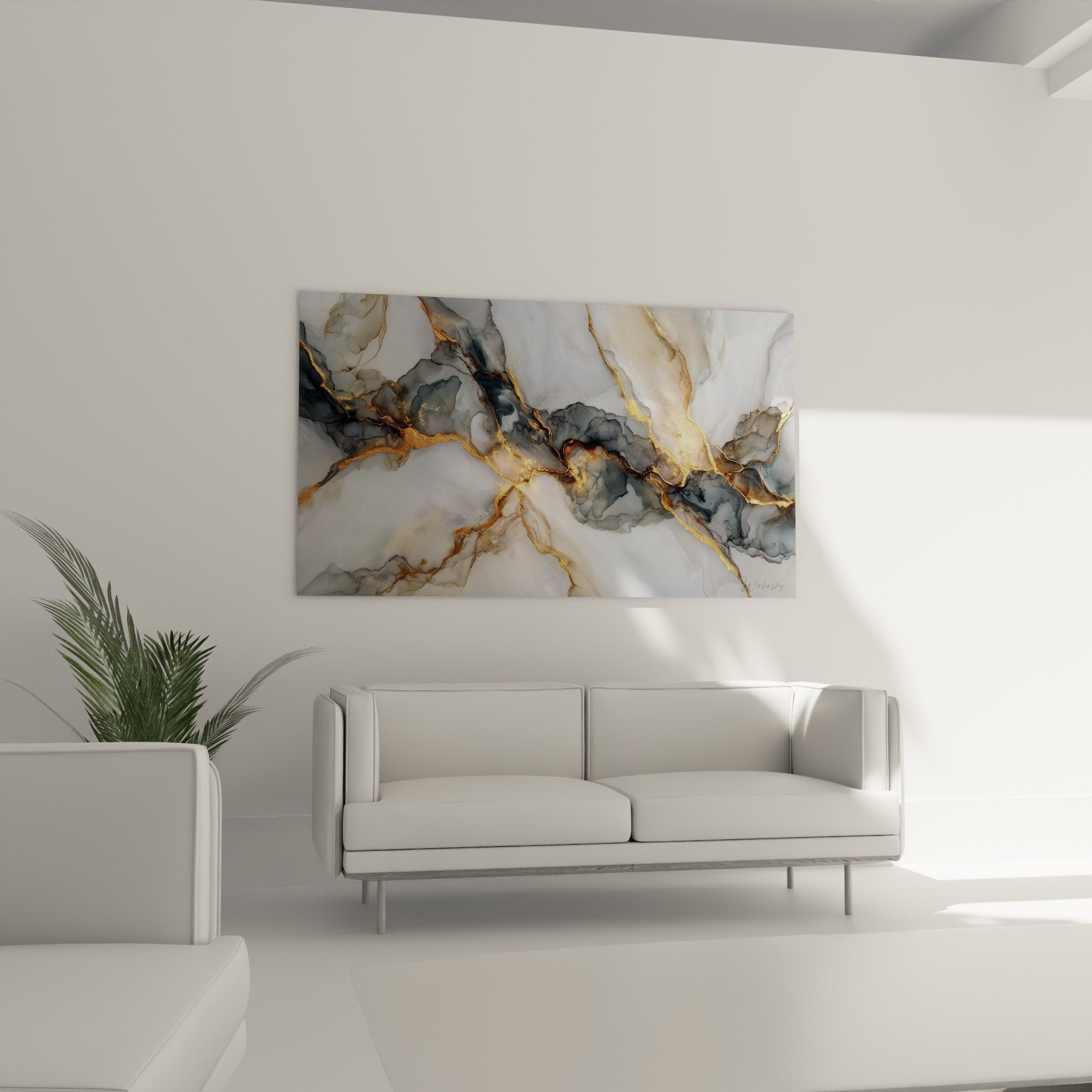 Detail abstract marble artwork gold veins metallic reflections organic texture grey white artistic creation