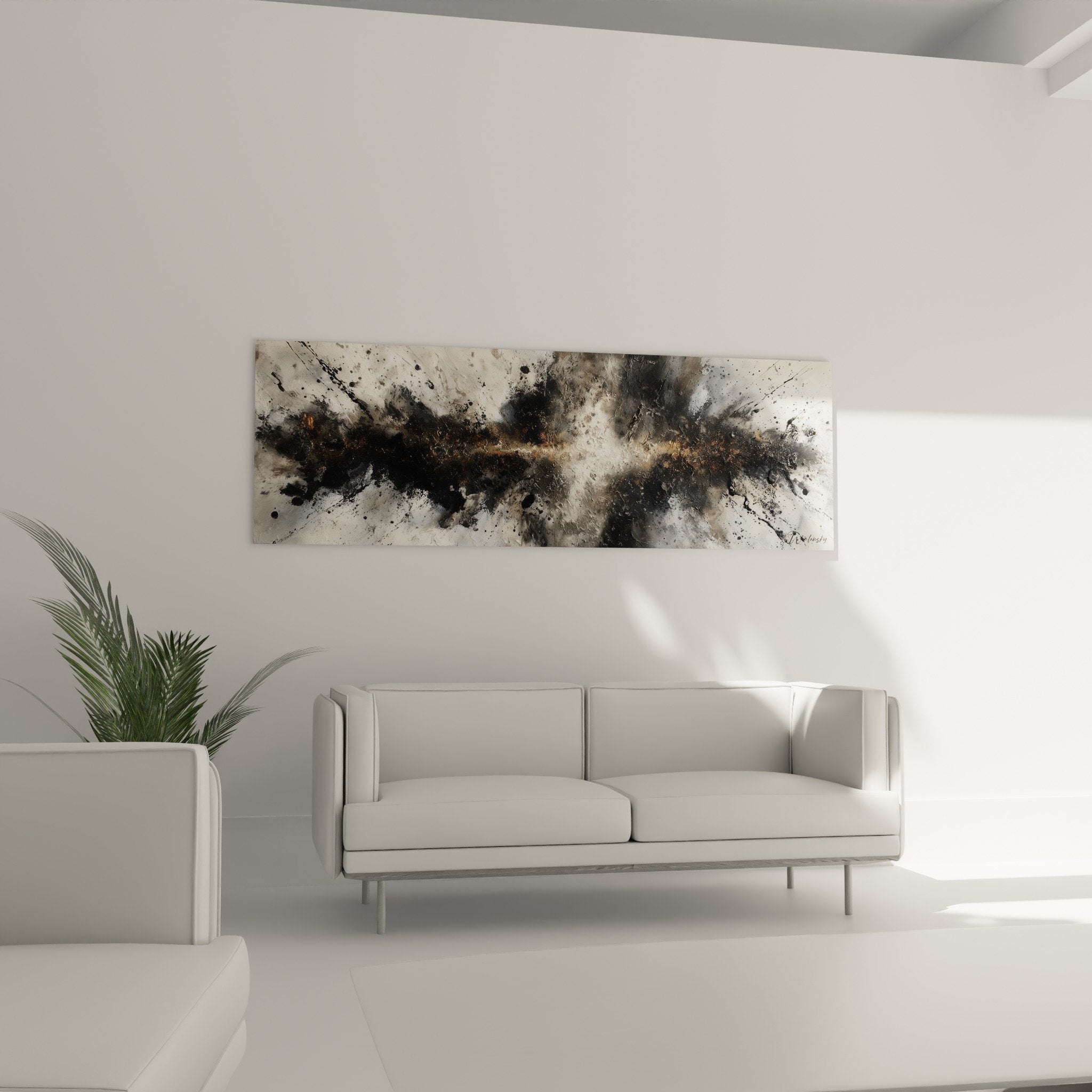 Abstract painting material detail gray anthracite explosion white golden flecks texture
